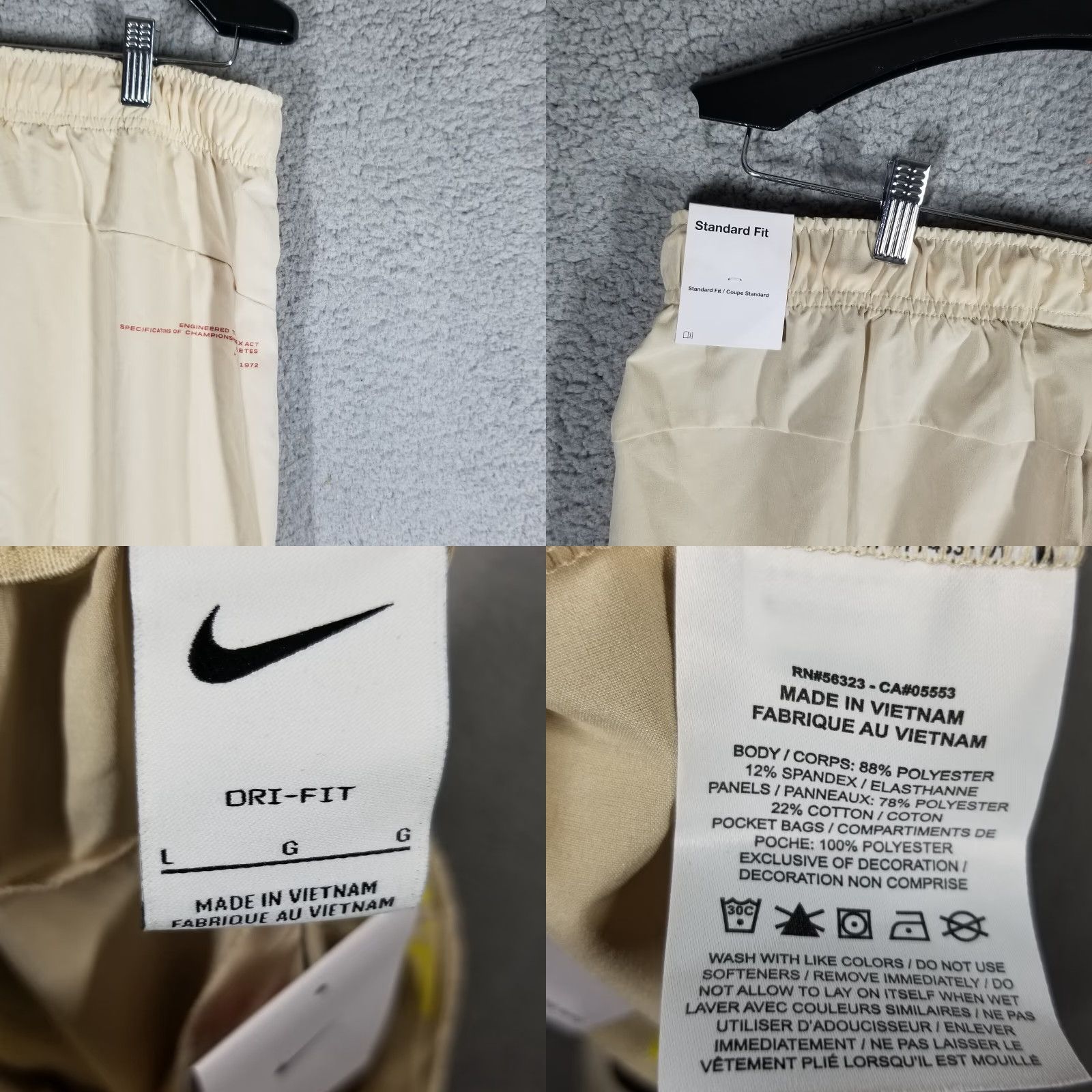 Nike Nike Jogger Pants Mens L Beige Tapered Dri-Fit Training NSW - Athletic, Sport, Activewear Size US 33 - 8 Thumbnail
