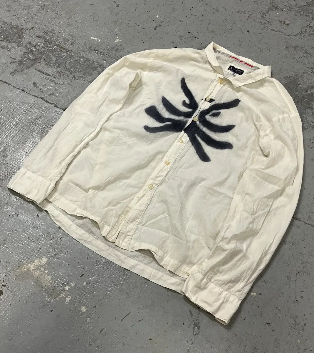 Armani 2000s Armani Creamy Tagged Shirt Size US M / EU 48-50 / 2 - 4 Thumbnail
