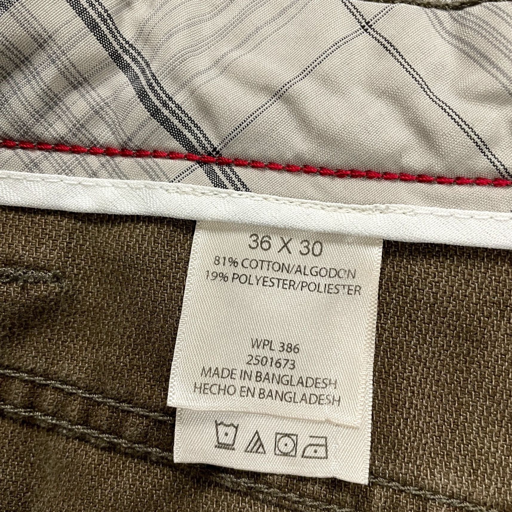 Kenneth Cole Kenneth Cole Chino Pants Mens 36x29 Brown Solid Straight Leg Cotton Polyester Size US 36 / EU 52 - 5 Thumbnail