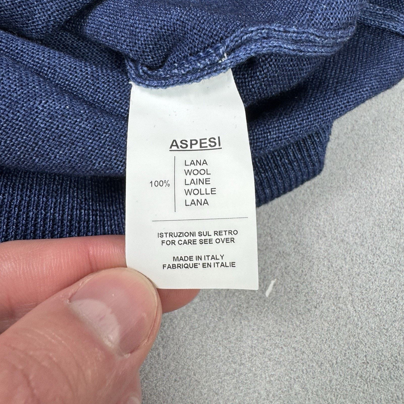 Aspesi Aspesi Men Wool Merino Sweater Hooded Blue Size 48 Size US M / EU 48-50 / 2 - 12 Thumbnail