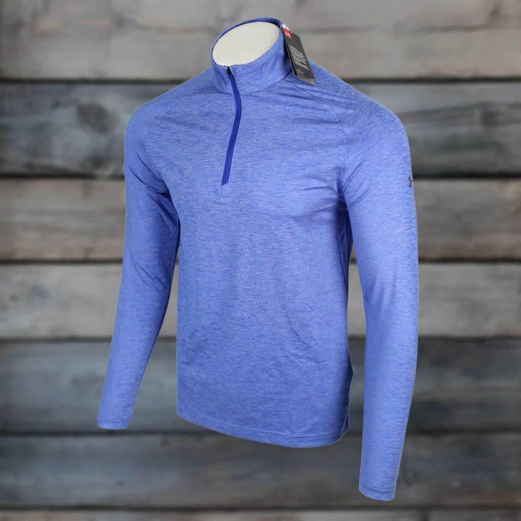 Under Armour Under Armour Men's Heatgear 1/4 Zip Pullover Long Sleeve Small Blue Heather Size US S / EU 44-46 / 1 - 1 Thumbnail