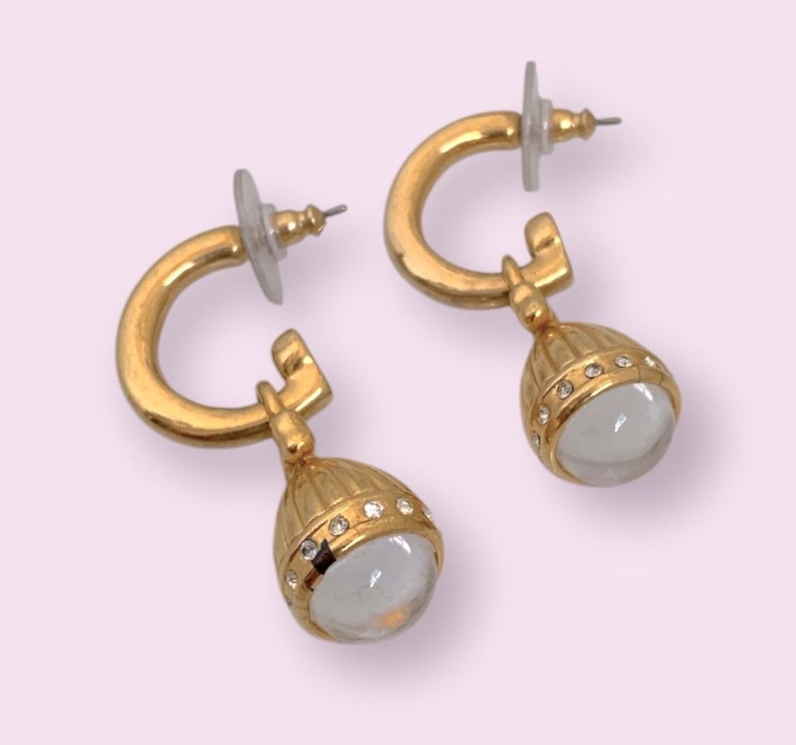 Joan Rivers Gold Hoop Clear Ball Drop Earrings Size ONE SIZE - 2 Thumbnail