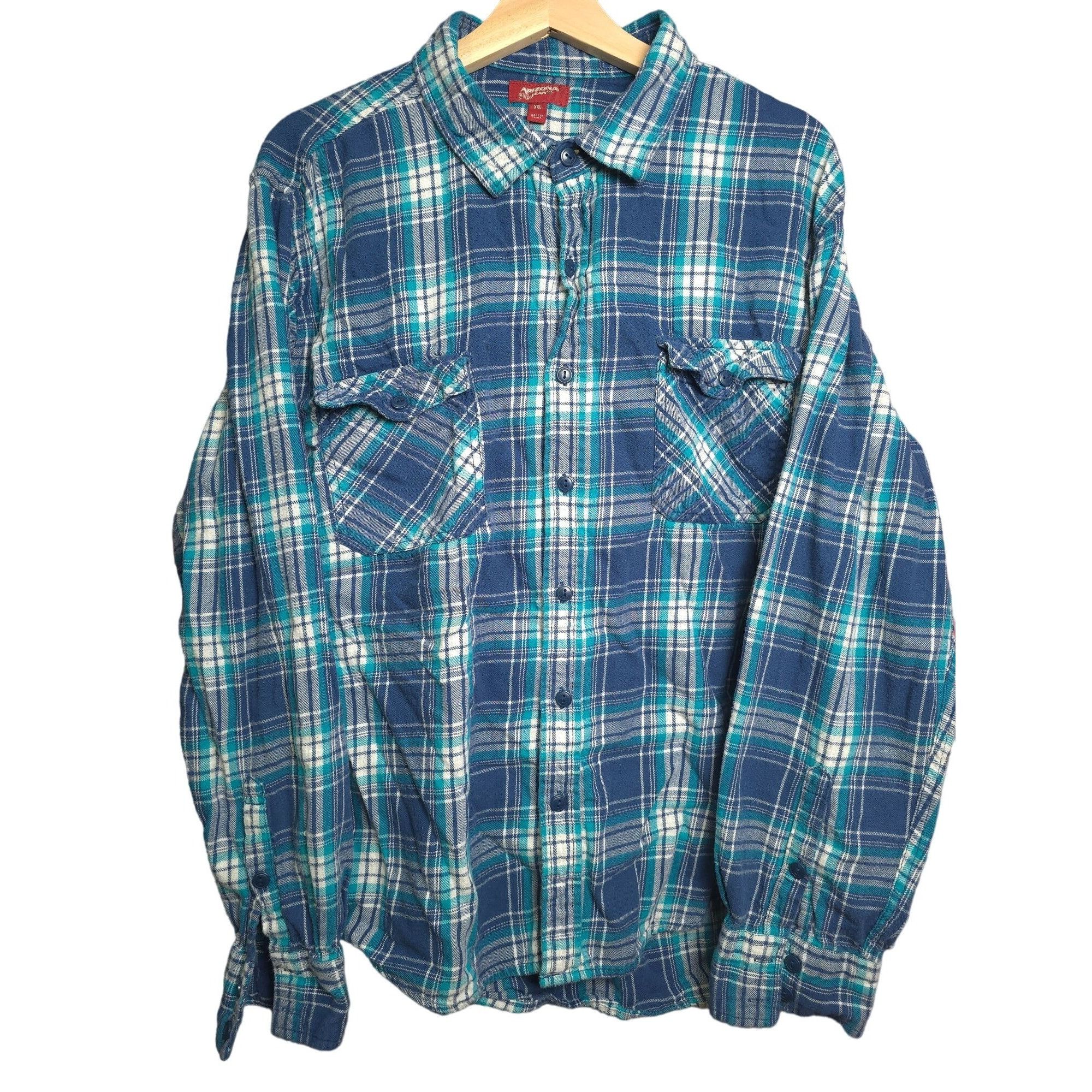 Vintage Vintage Arizona Jeans Co. Mens XXL Plaid Flannel Shirt 90s Size US XXL / EU 58 / 5 - 1 Thumbnail
