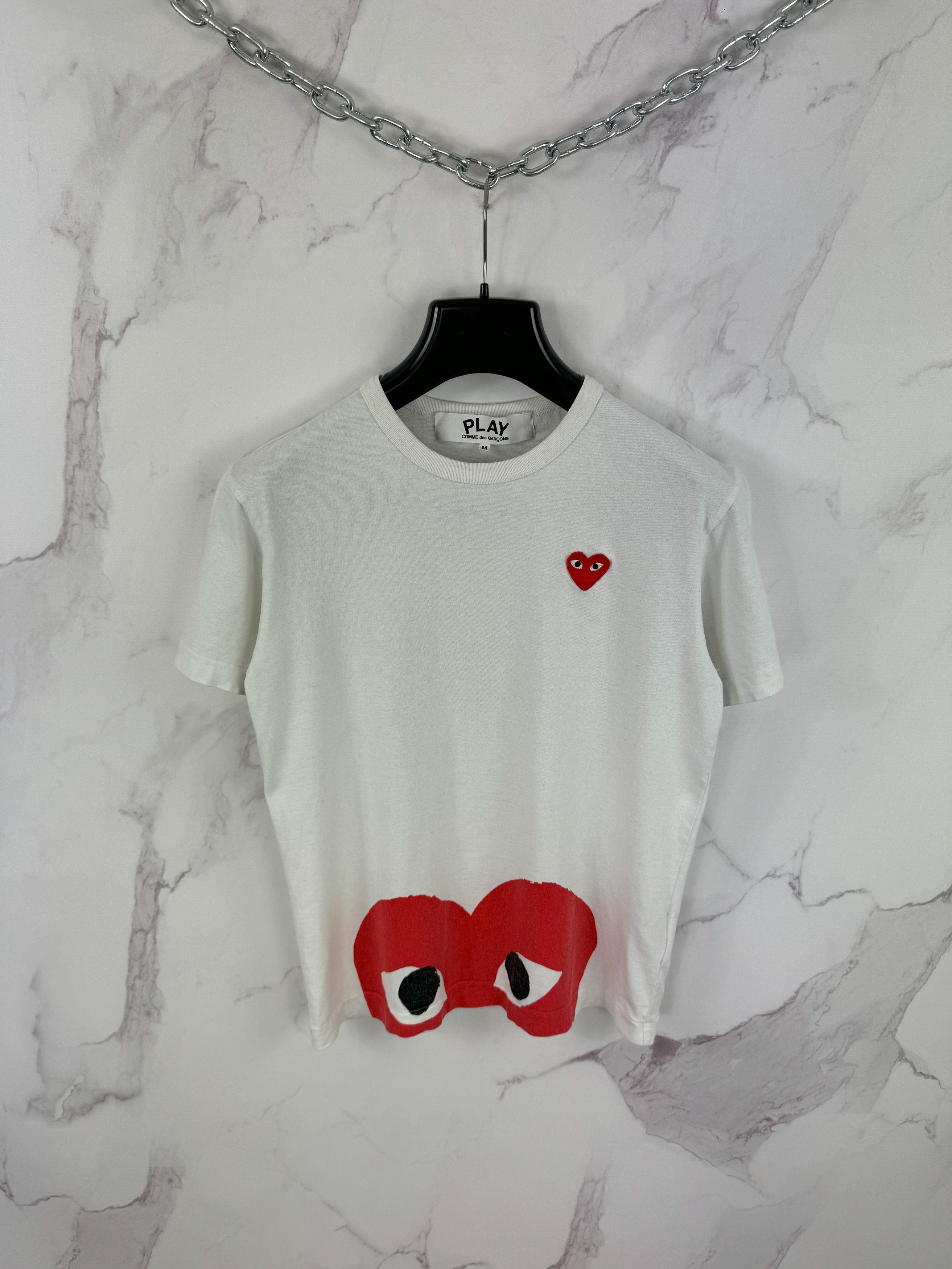 Comme Des Garcons Play Half Heart T Shirt White Grailed