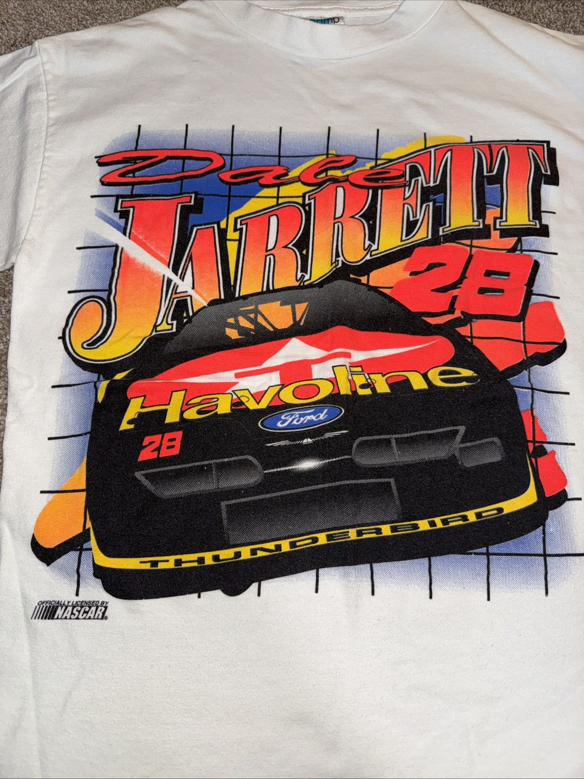 NASCAR Dale Jarrett NASCAR Vintage White Tee Shirt Size Medium Size US M / EU 48-50 / 2 - 2 Thumbnail