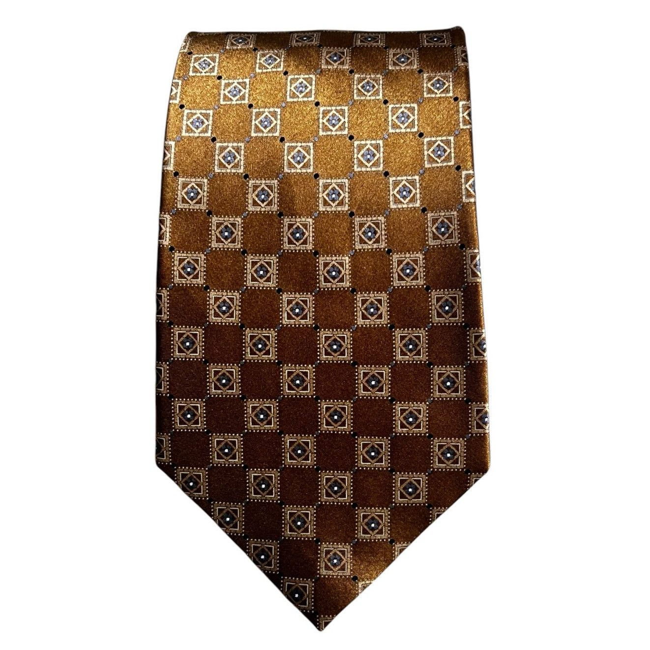 Joseph & Feiss Joseph & Feiss Gold Geo Pattern 100% Silk Men's Tie Size ONE SIZE - 2 Thumbnail