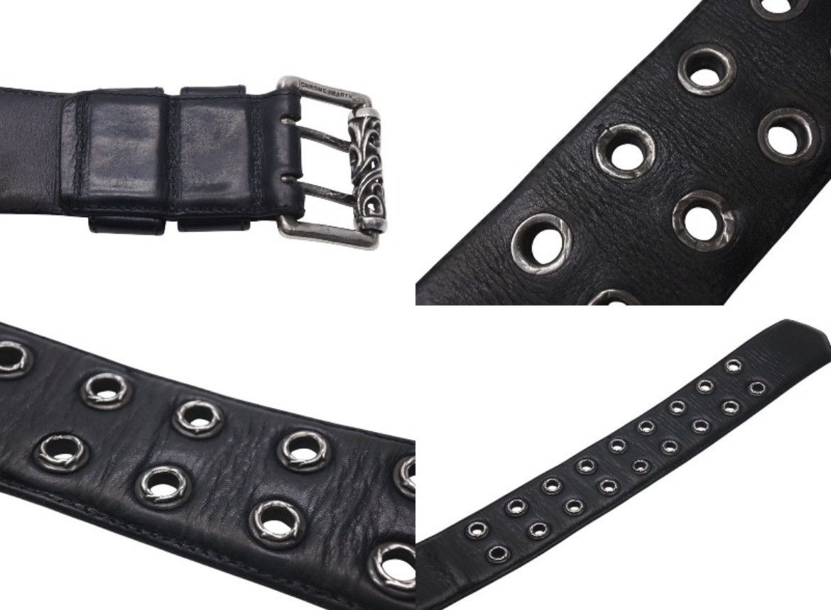 Chrome Hearts Chrome Hearts Double pin roller belt Leather Belt Silver Size ONE SIZE - 7 Thumbnail
