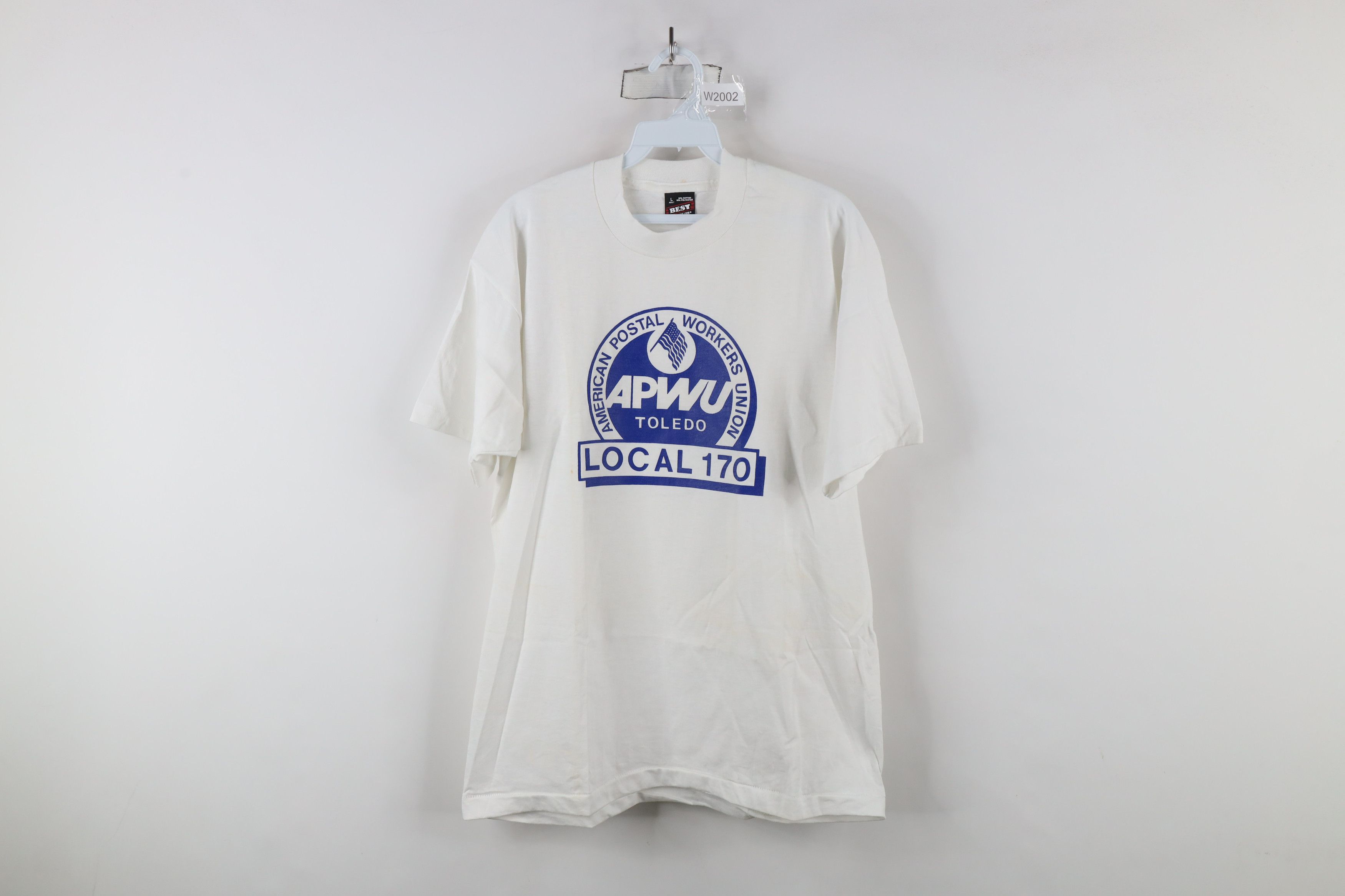 Vintage Vintage 90s Streetwear Workers Union T-Shirt White USA Size US L / EU 52-54 / 3 - 1 Thumbnail