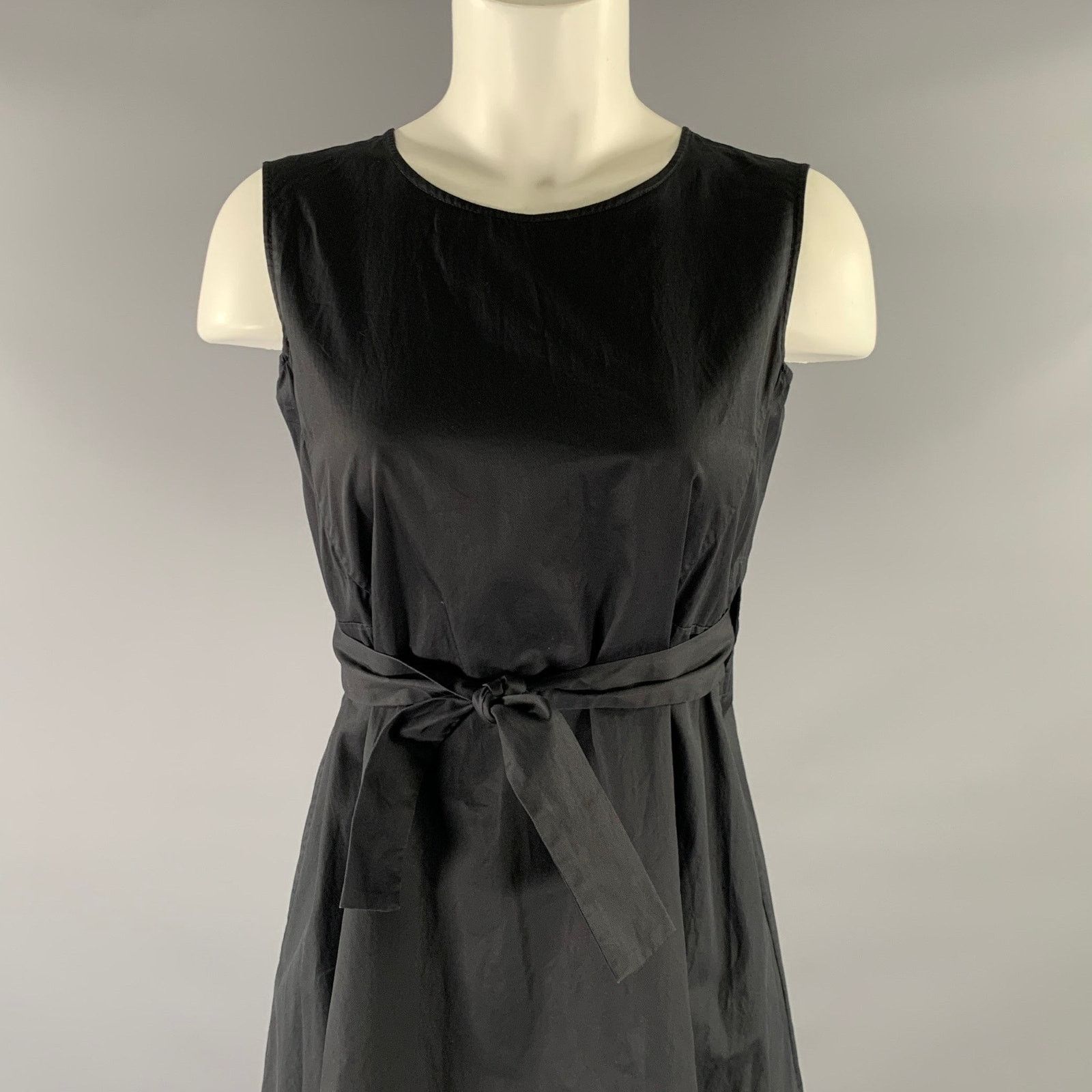 Jil Sander JIL SANDER Size 2 Black Cotton Open back Knee-Length Dress Size XS / US 0-2 / IT 36-38 - 2 Thumbnail