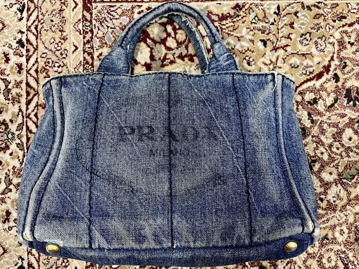 Prada PRADA Canapa Denim Handbag/Tote Size ONE SIZE - 4 Thumbnail