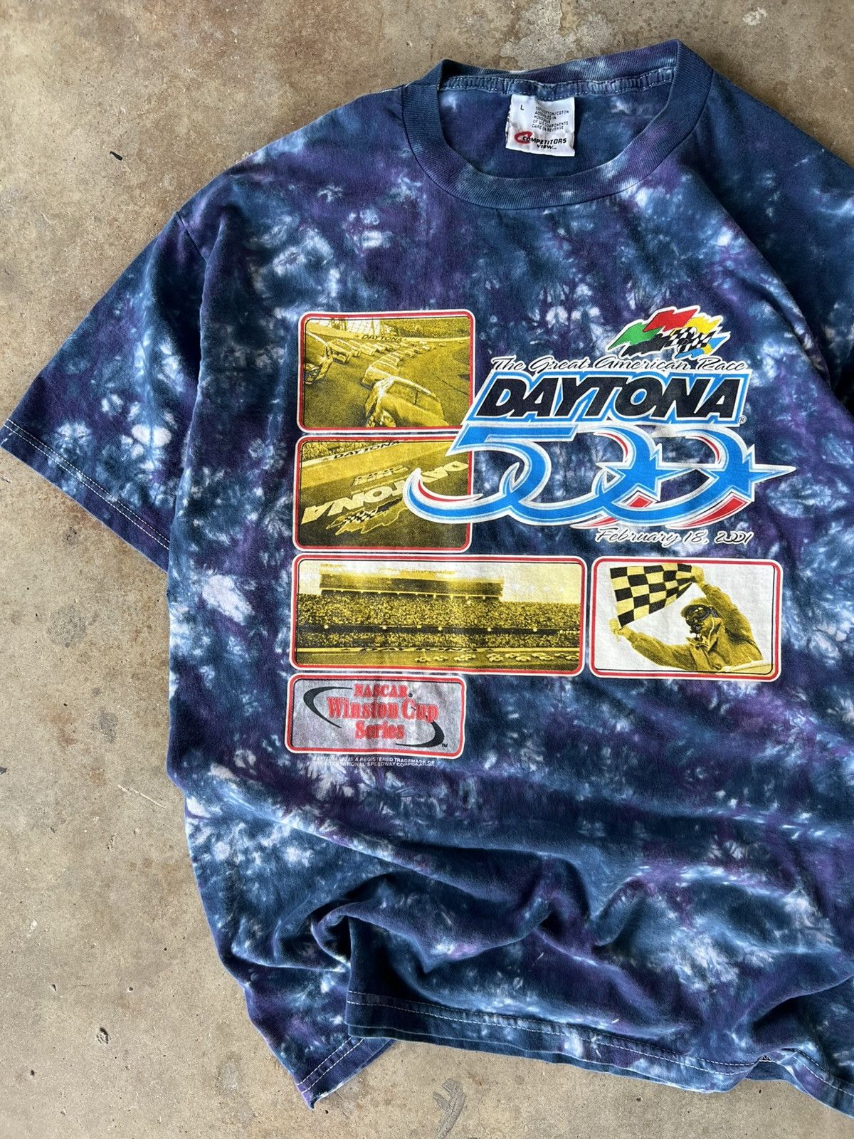 Starter Vintage 90’s NASCAR Daytona 500 Tie Dye Racing T Shirt Size US L / EU 52-54 / 3 - 1 Thumbnail