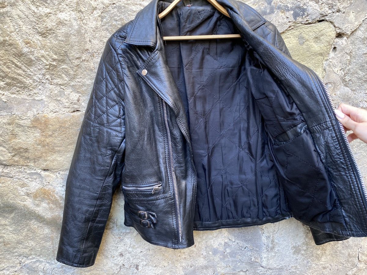 Vintage Vintage 80s British Punk Motorcycle Leather Biker Jacket 