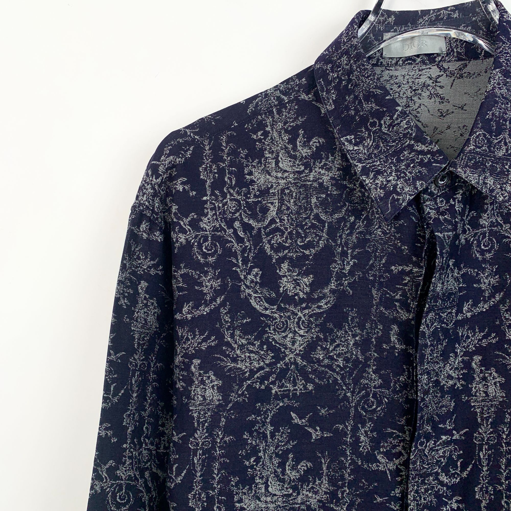 Dior Dior Navy & White Patterned Long-Sleeve Shirt Size Size US M / EU 48-50 / 2 - 3 Thumbnail