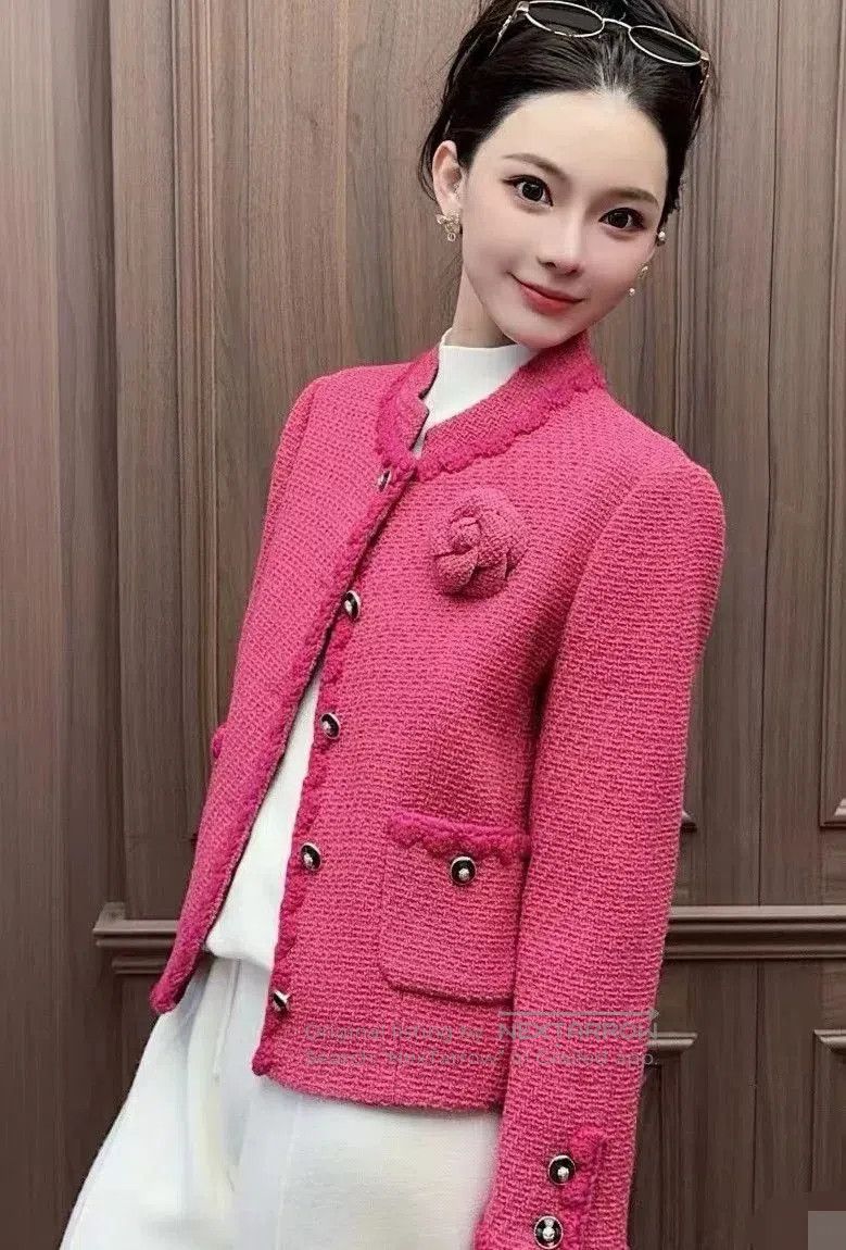 Chanel Chanel 24A Dragon Fruit Wool Tweed Jacket. Size S / US 4 / IT 40 - 1 Thumbnail