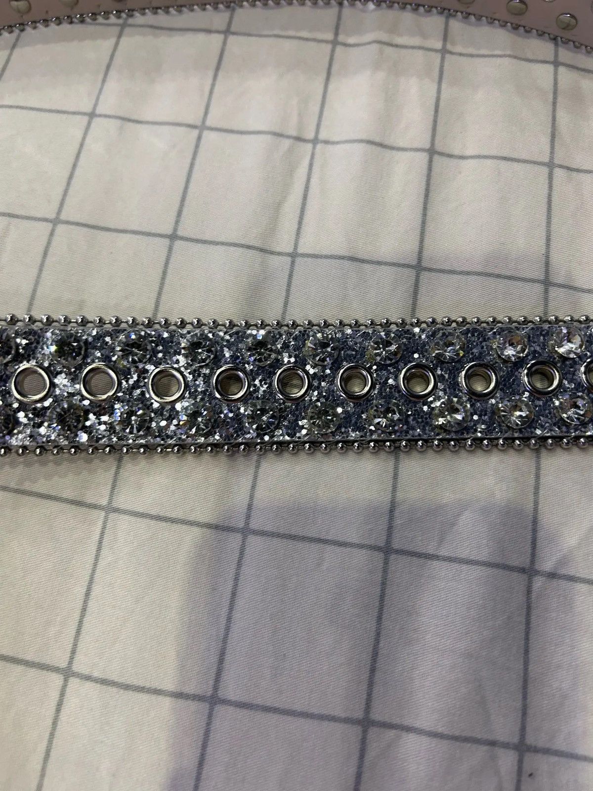 Leather Gorgeous Rhinestone Studded PU Leather Belt Size ONE SIZE - 4 Thumbnail