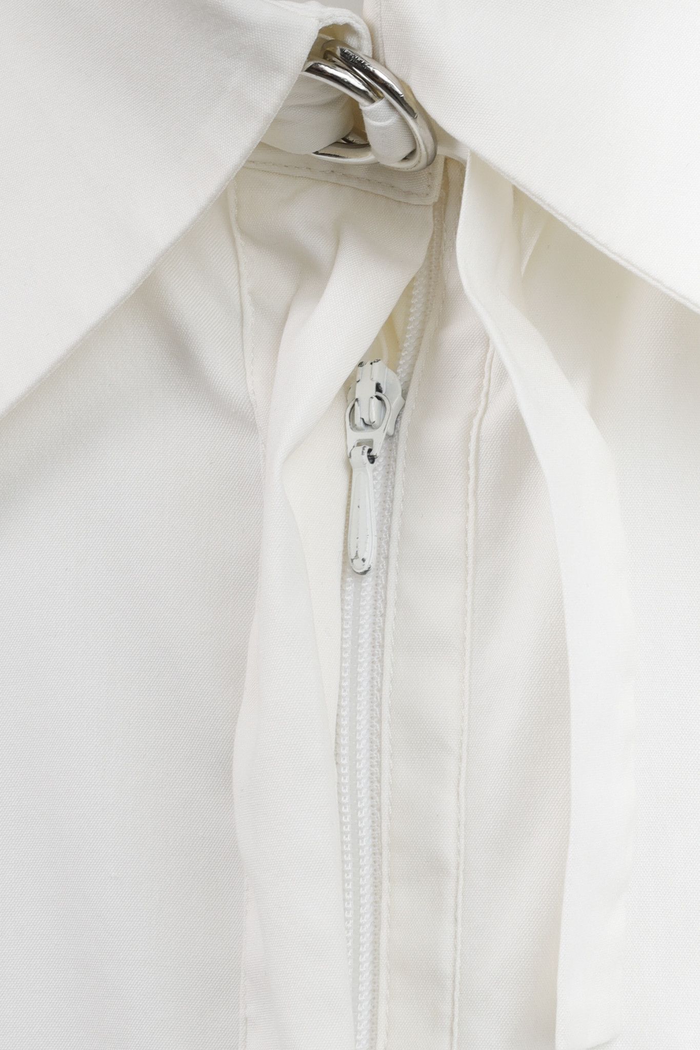 Akris Akris White Zippered Shirt with Belted Collar and Cuffs Size L / US 10 / IT 46 - 8 Thumbnail