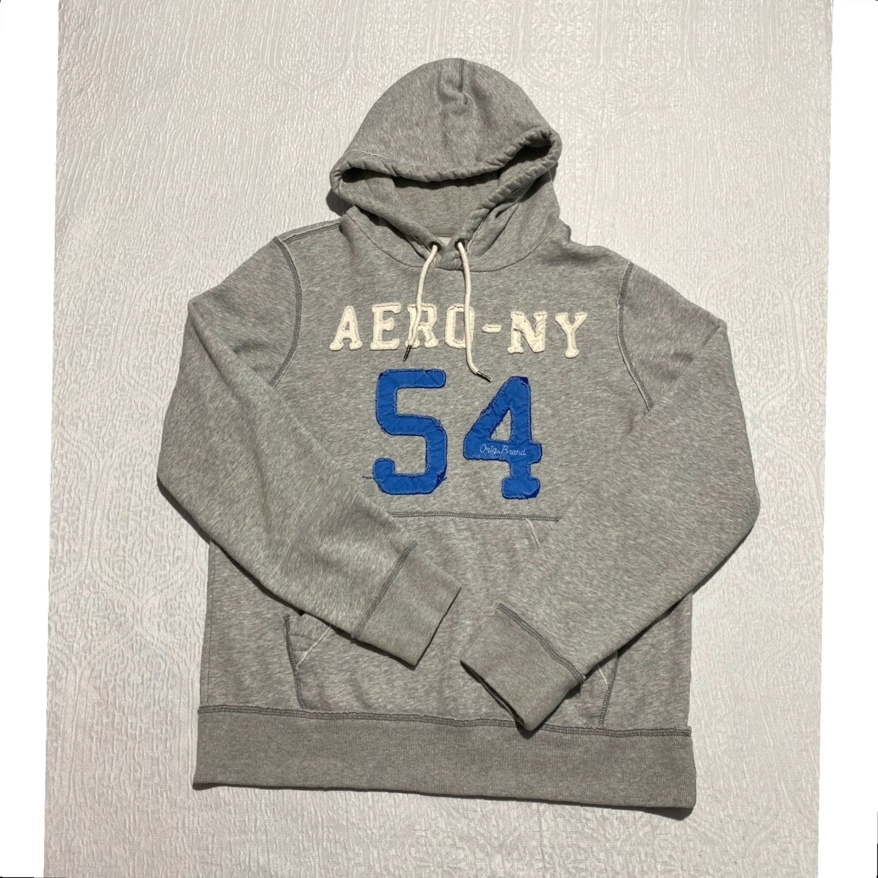 Aeropostale Aeropostale Hoodie Pullover Mens L Gray 54 Pocket Logo Hooded Sweatshirt Size US L / EU 52-54 / 3 - 2 Thumbnail