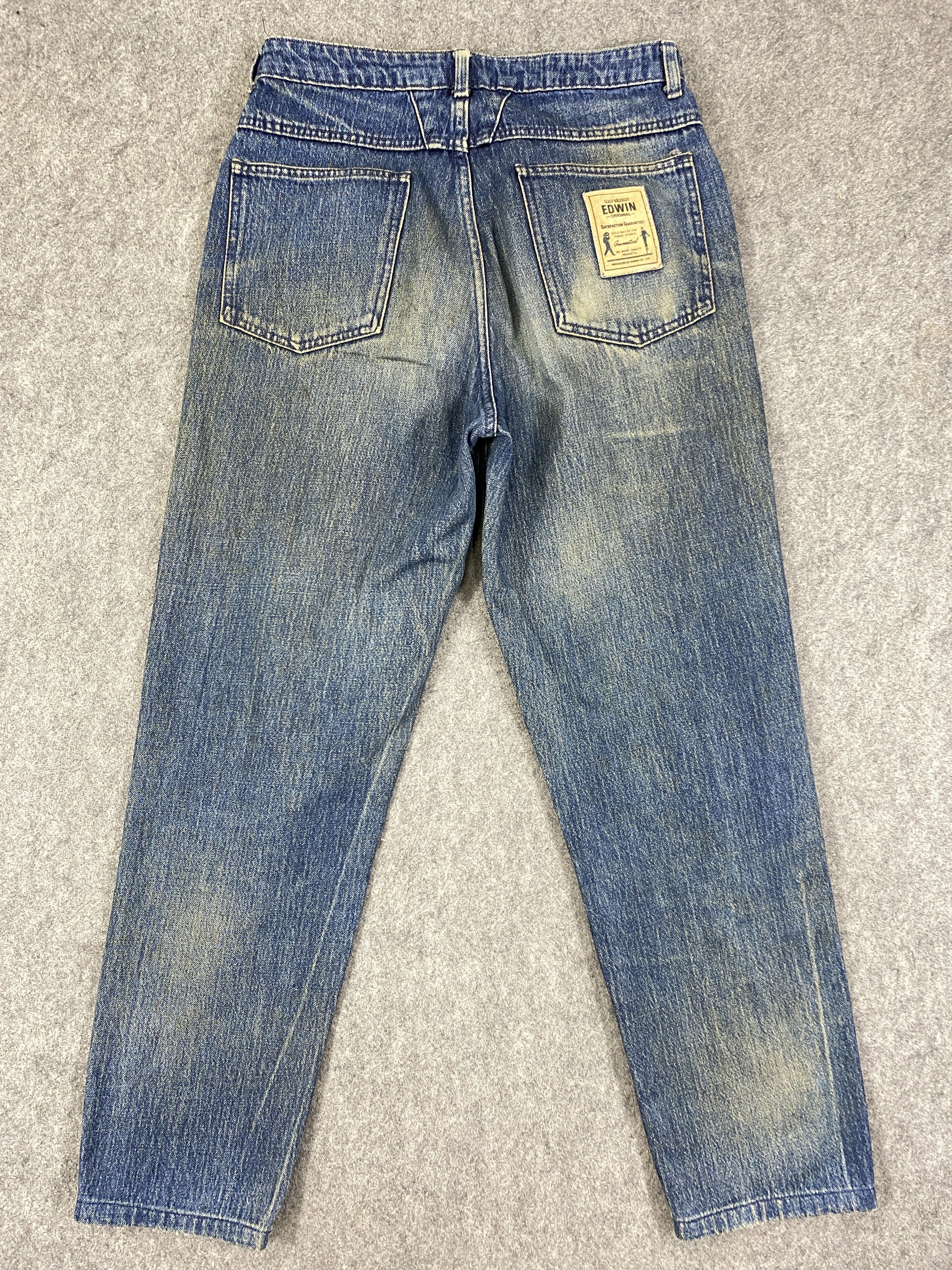 Japanese Brand Dirty Blue Vintage Edwin Jeans 29x27 Denim- JN3317 Size US 29 - 2 Thumbnail