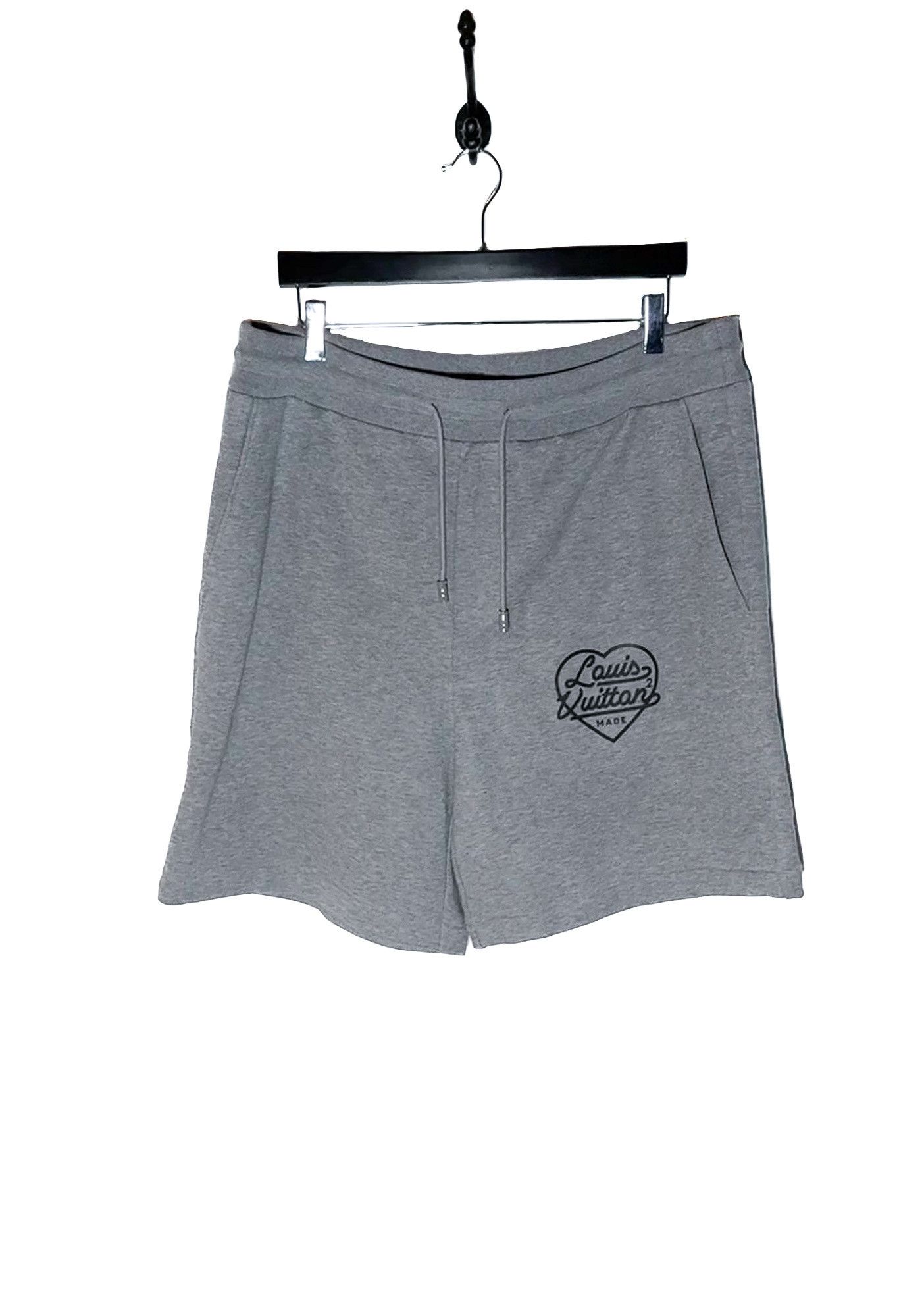 Louis Vuitton Louis Vuitton x Nigo 2021 Grey Heart Logo Jersey Shorts Size US 40 / EU 56 - 1 Thumbnail