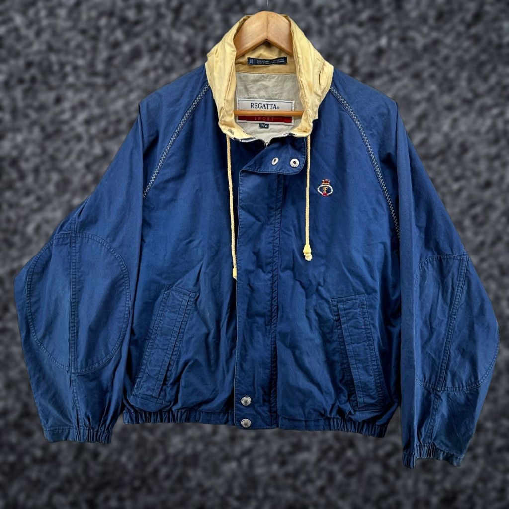 Vintage Regatta Sport Windbreaker Jacket Blue Men's M Full Zip Long Sleeve Pockets, Casual, Travel, Winter, Cotton, Regular Fit Size US M / EU 48-50 / 2 - 1 Thumbnail