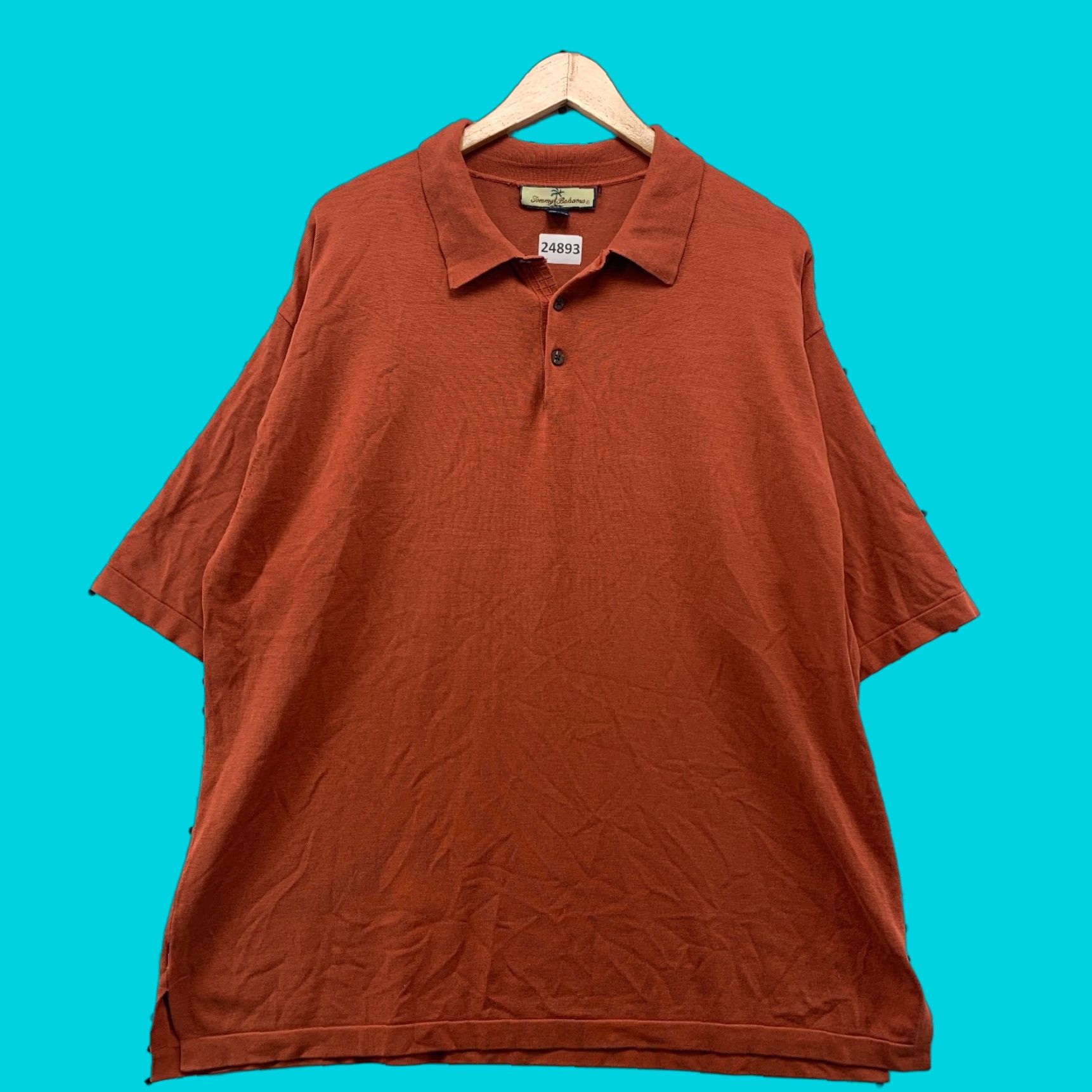 Tommy Bahama VINTAGE Tommy Bahama Polo Shirt Men Adult XL Short Sleeve Collared Silk Blend Burnt Orange 26x31 Size US XL / EU 56 / 4 - 1 Thumbnail