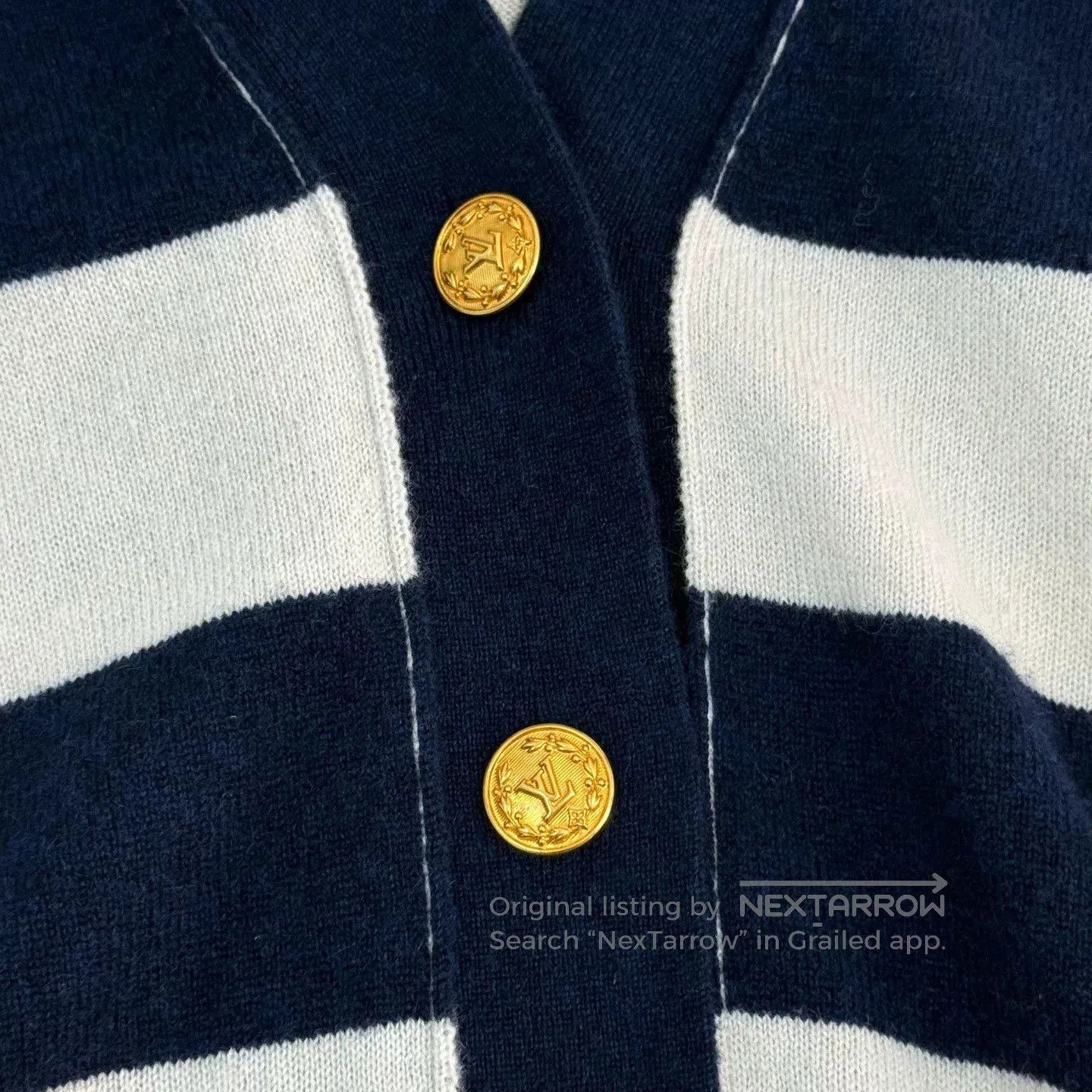 Louis Vuitton Louis Vuitton Blue White Stripe Cashmere Cardigan. Size US M / EU 48-50 / 2 - 7 Thumbnail