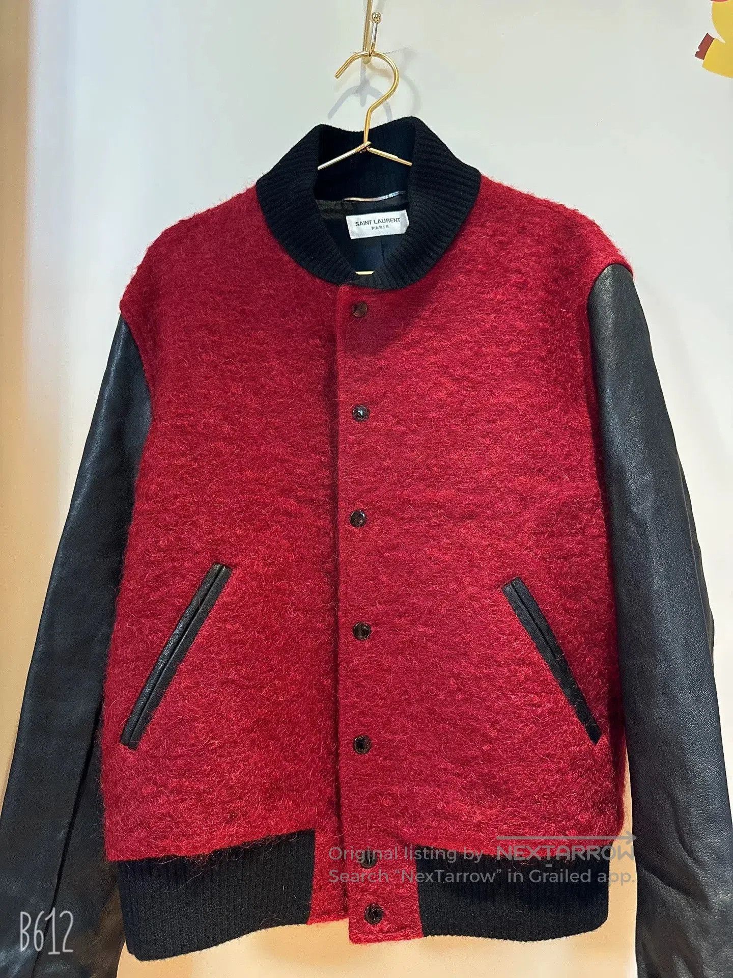 Saint Laurent Paris Saint Laurent Leather Sleeves Baseball Jacket. Size US M / EU 48-50 / 2 - 1 Thumbnail