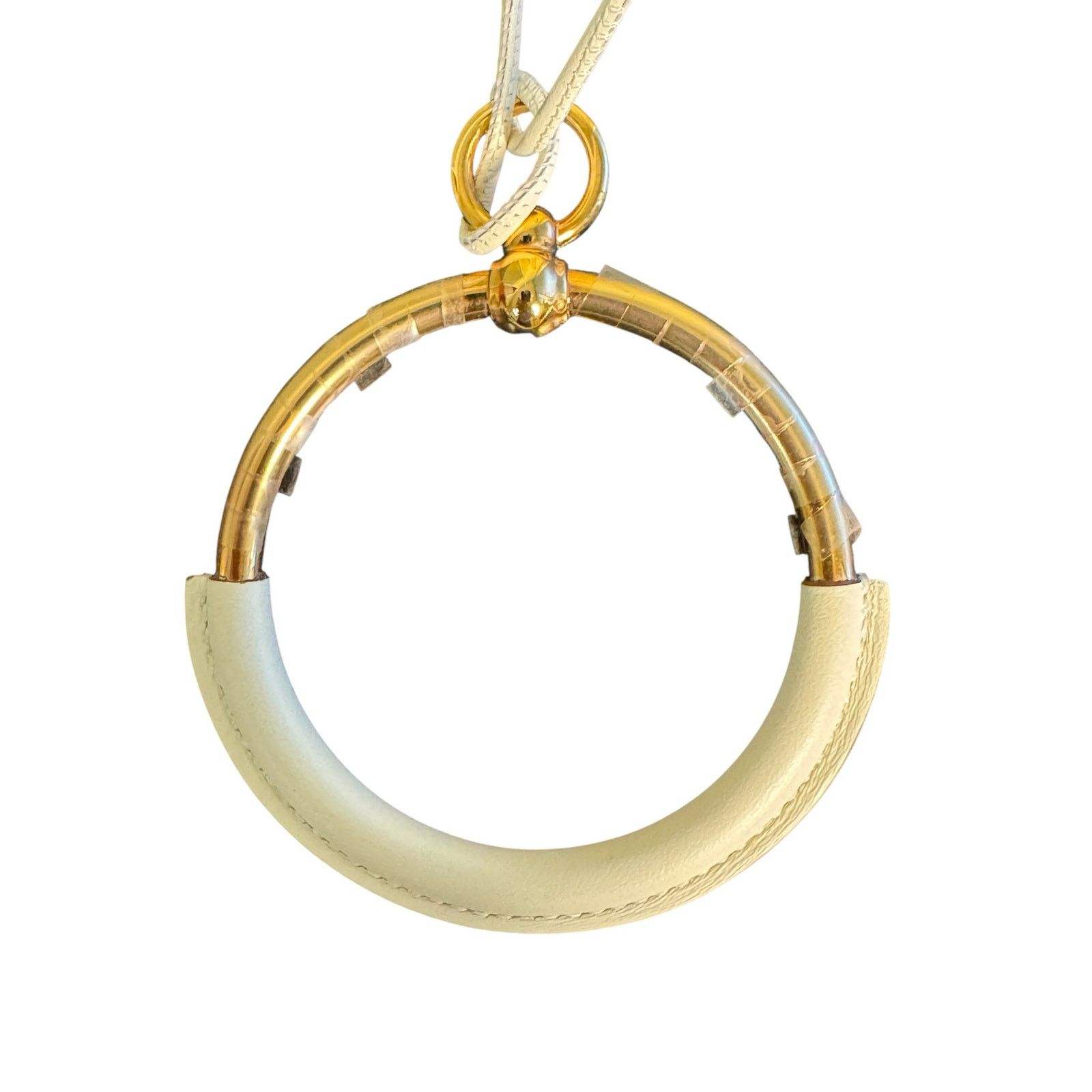 Hermes Hermes Loop Pendant Veau Swift Necklace in Nata Size ONE SIZE - 10 Thumbnail