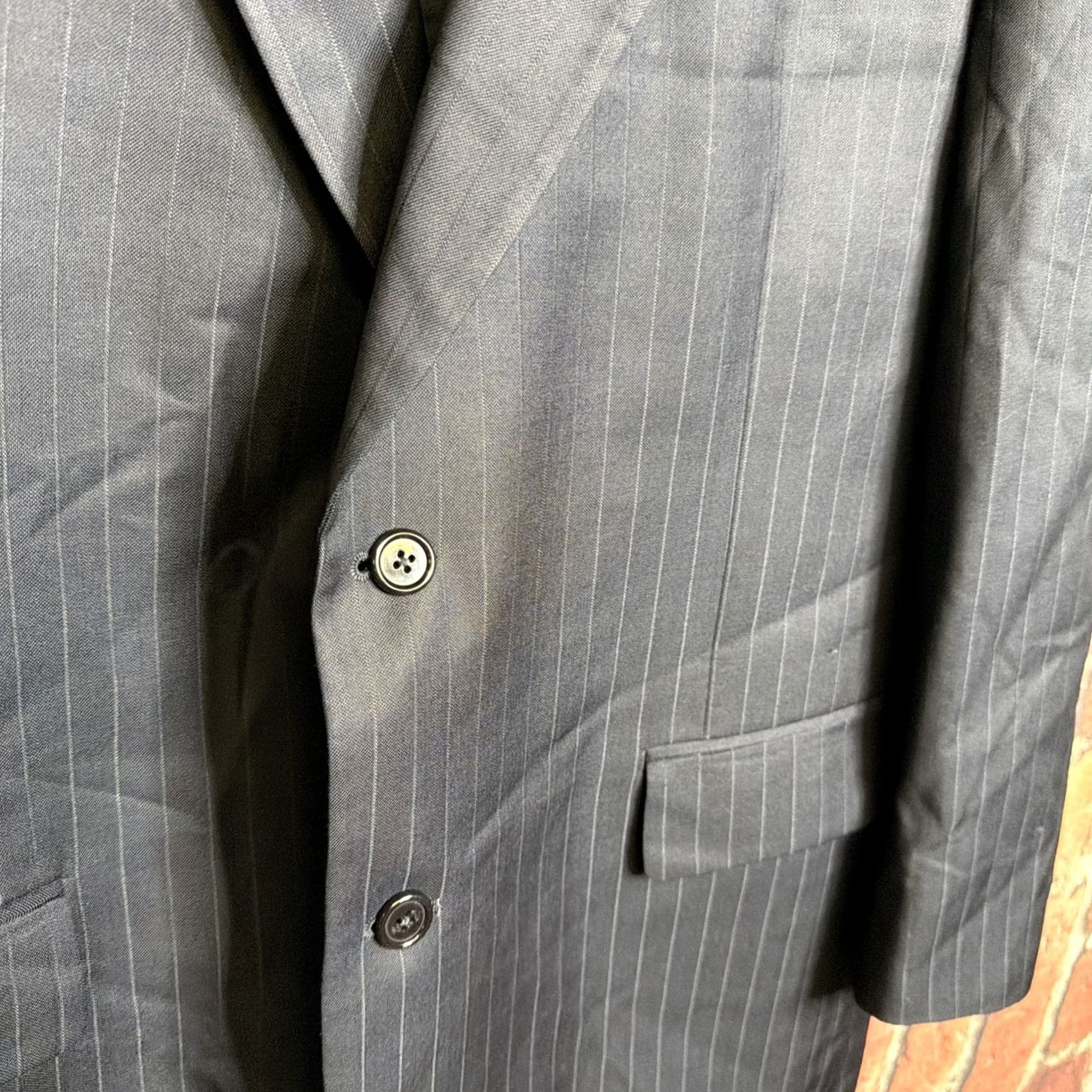Jos. A. Bank Jos A Bank Blue Pinstripe Suit Mens 43R /38W Size 46R - 2 Thumbnail
