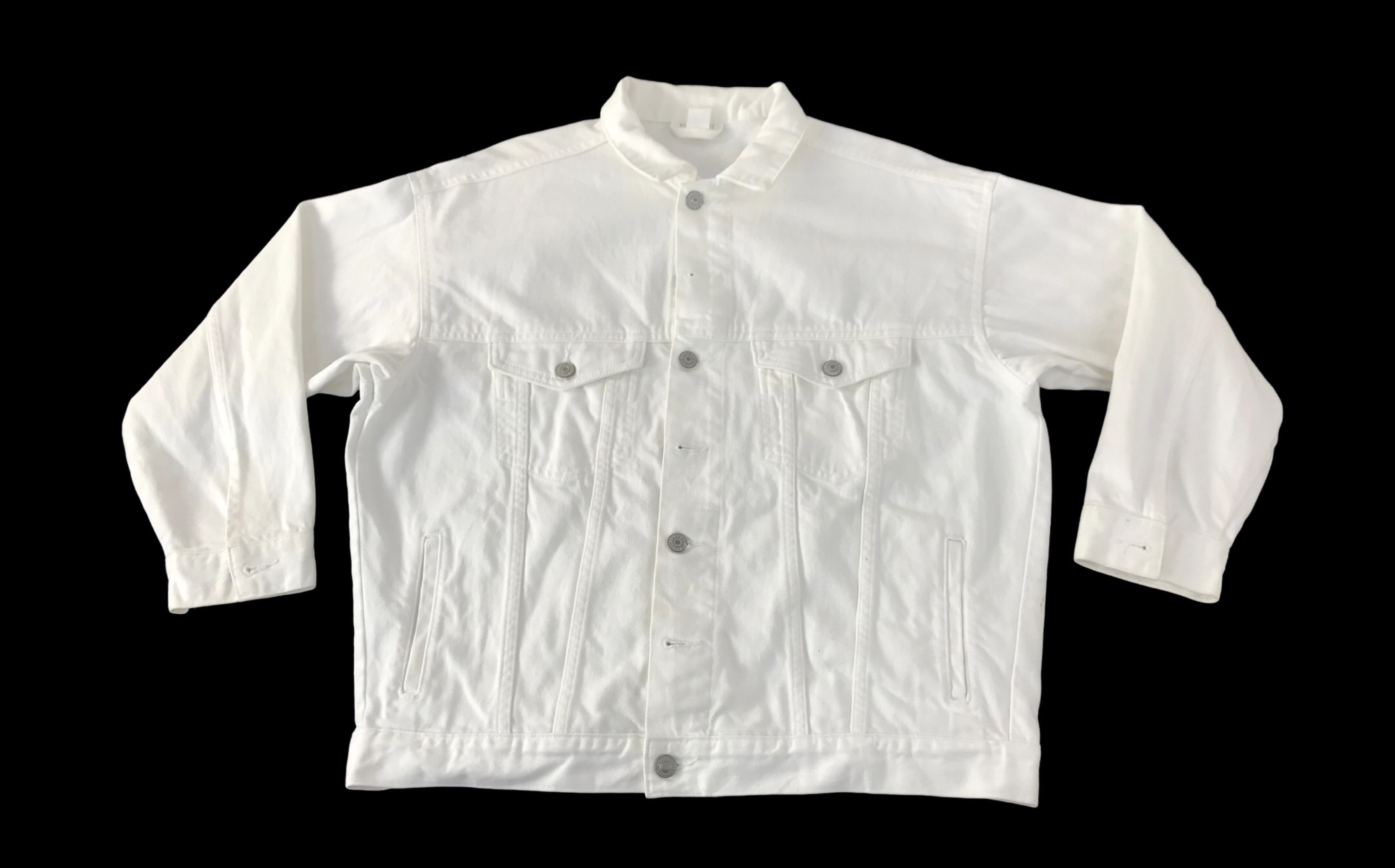 Zara Zara White Denim Jacket Trucker Streetwear Fashion Size S / US 4 / IT 40 - 1 Thumbnail