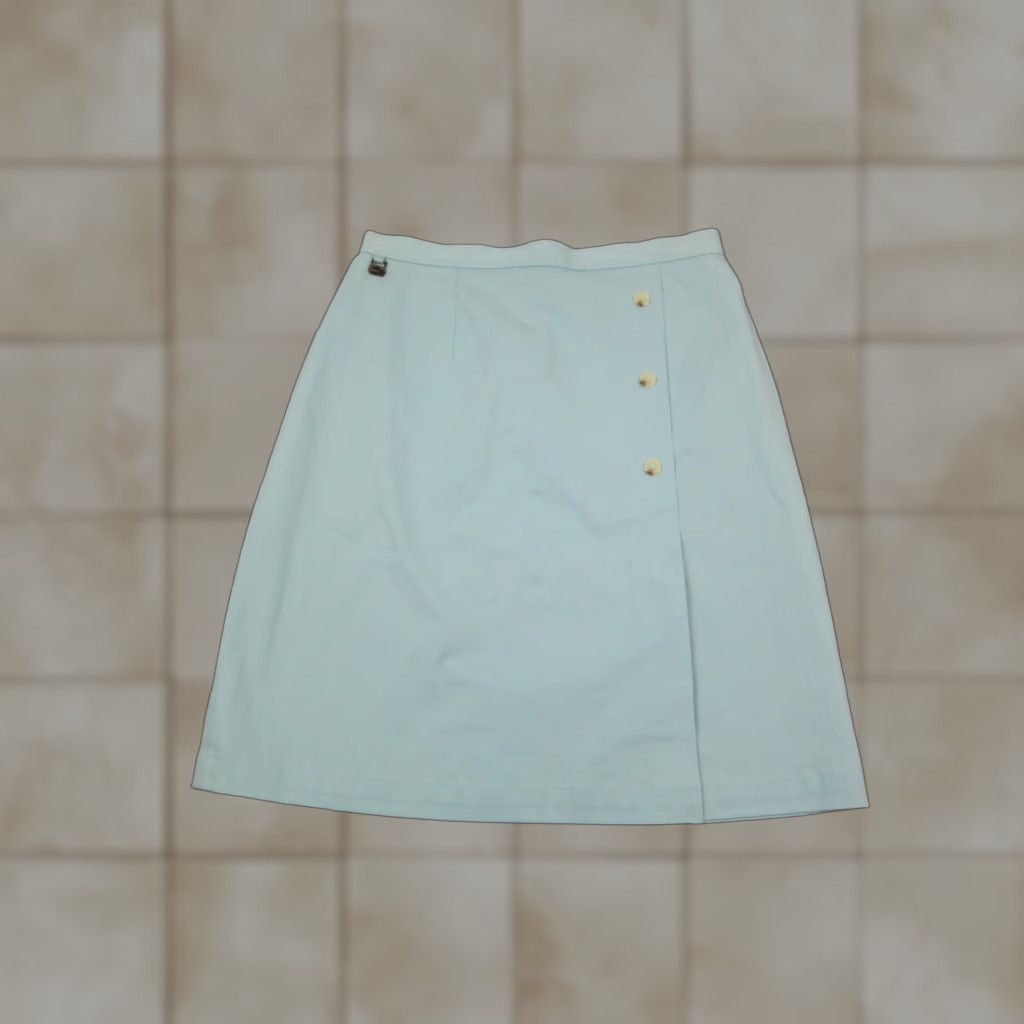 Lacoste VINTAGE Lacoste Skirt Womens Size 8 Blue A-Line 90s City Casual Buttons Logo Zip Mid Rise Short - Womens Skirt Size 30" / US 8 / IT 44 - 1 Thumbnail