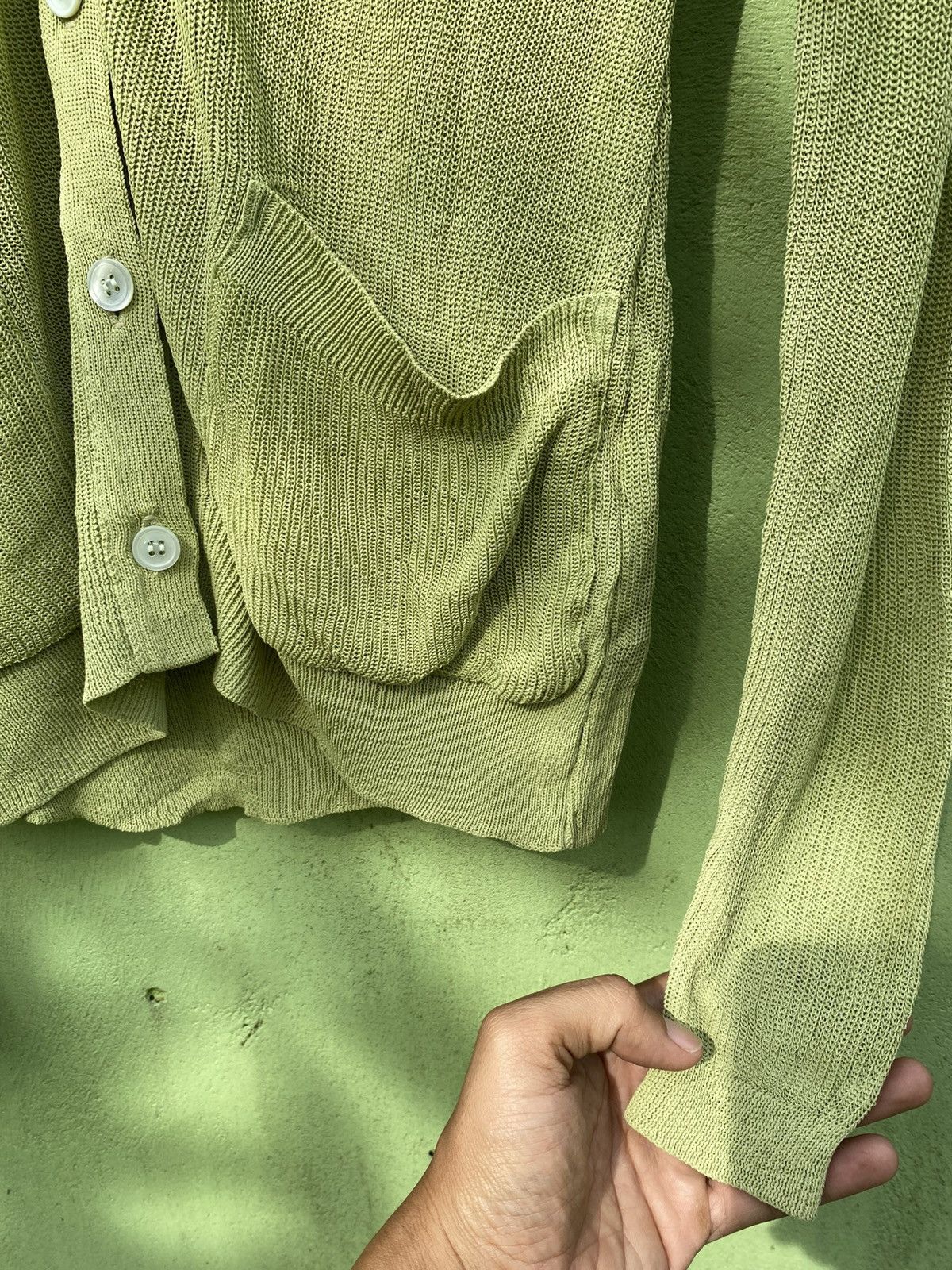 Issey Miyake Issey Miyake Olive Green Lightweight Cardigan Japanese Style Size M / US 6-8 / IT 42-44 - 6 Thumbnail