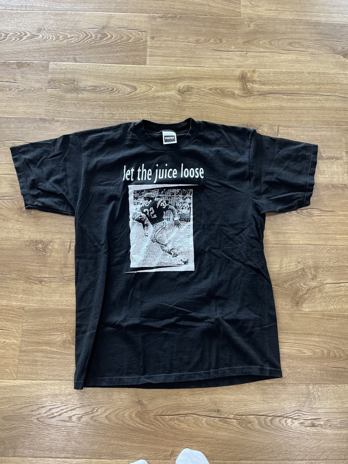 image of Nfl x Tultex Vintage Oj Simpson Let The Juice Loose Tee in Black, Men's (Size XL)