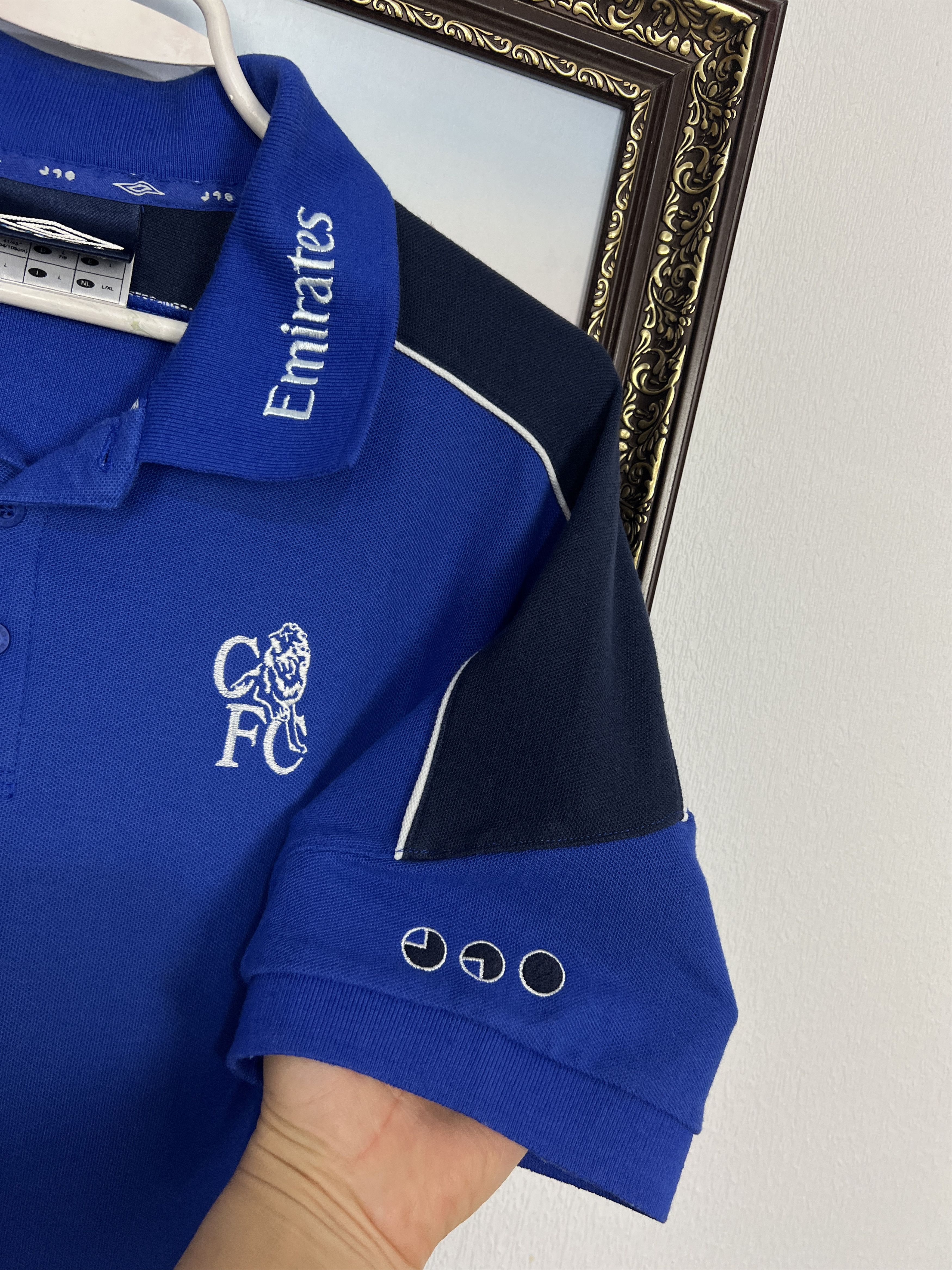 Umbro Vintage Chelsea Football Train Polo Shirt Jersey Trikot Size US L / EU 52-54 / 3 - 4 Thumbnail