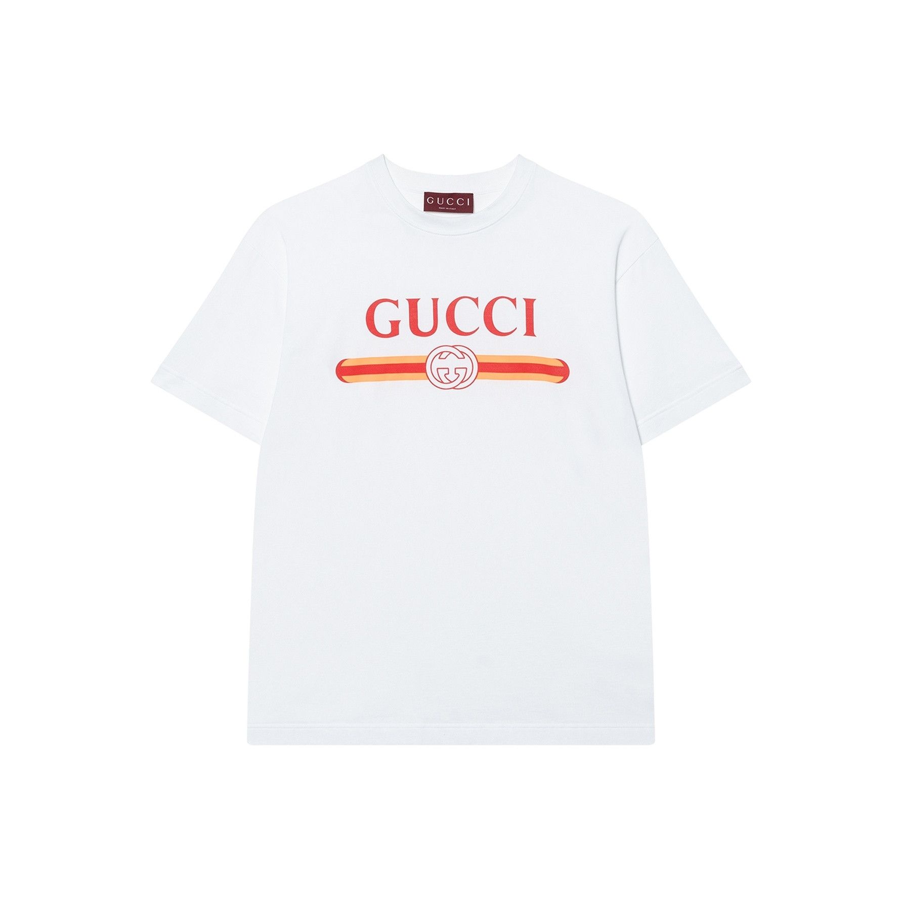 Gucci Gucci Logo Print Cotton T-Shirt White Size L Size L / US 10 / IT 46 - 1 Thumbnail