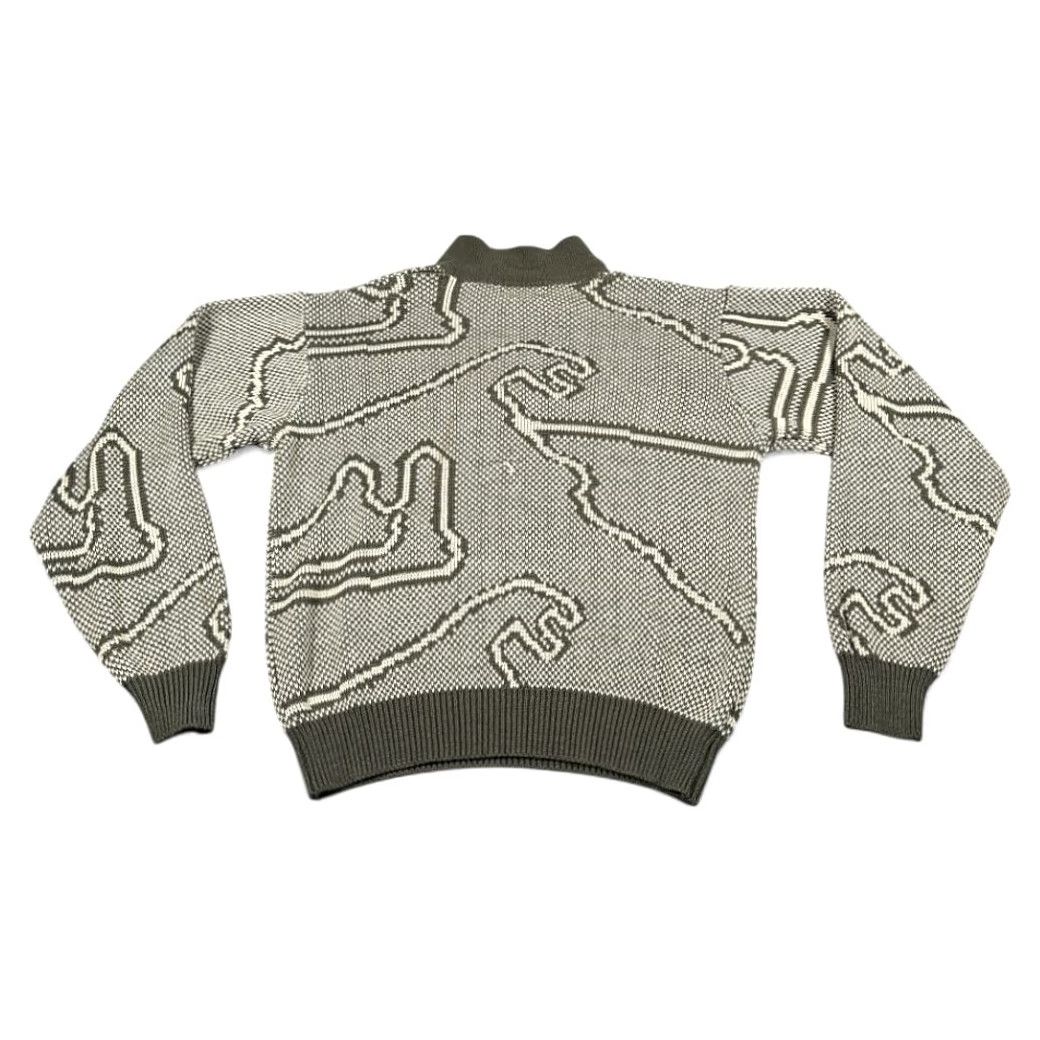 Vintage VINTAGE Boulevard Gray Geometric Knit Polo Cardigan Shirt Adult LARGE TALL USA Made 80s Geometric Abstract Pattern Mens Pullover Knit Sweater Size US L / EU 52-54 / 3 - 3 Thumbnail