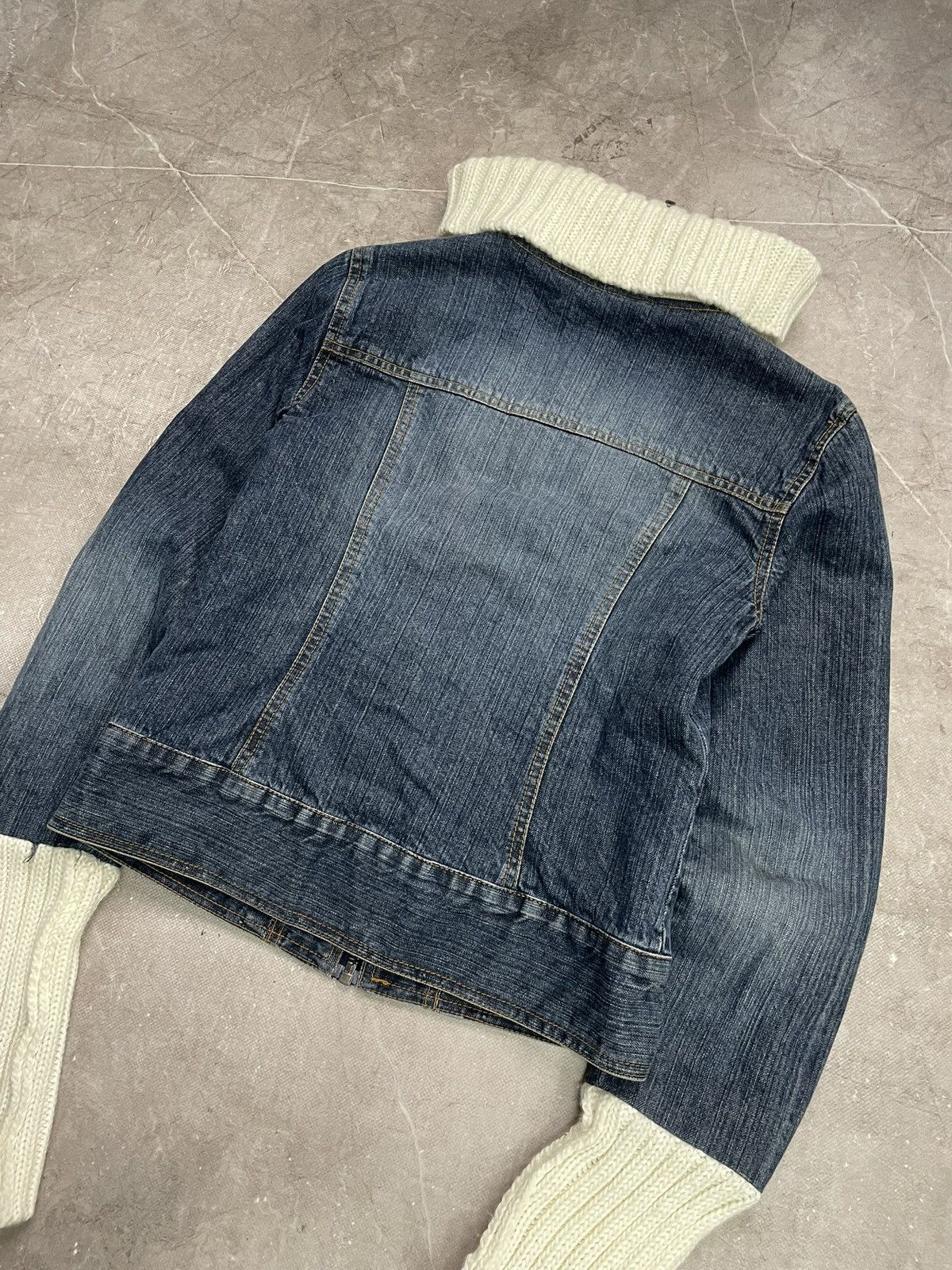Miss Sixty Only denim jacket with knit sleeves Y2K grunge hybrid Size M / US 6-8 / IT 42-44 - 8 Thumbnail