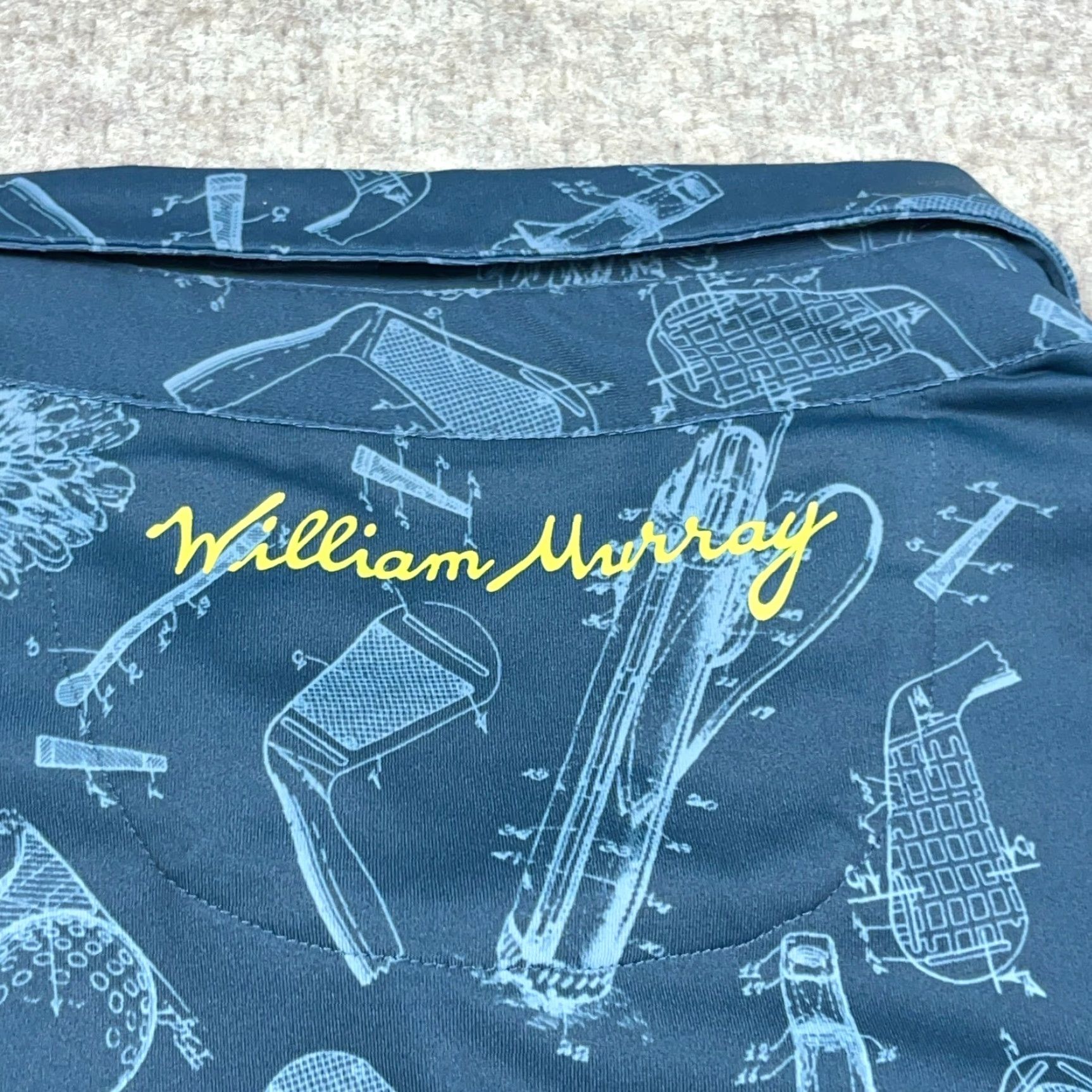 Vintage William Murray Polo Shirt Men XL Blue Performance Its In The Bag Club Print AOP Polo Shirt Mens XL Blue Performance Its In The Bag Club Print AOP Size US XL / EU 56 / 4 - 6 Thumbnail