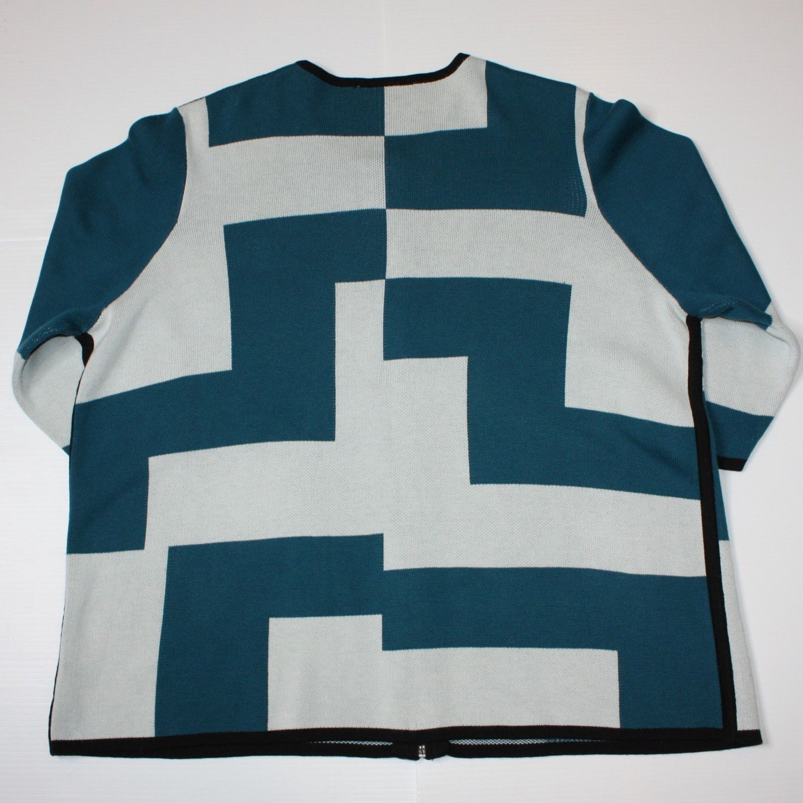 Other Allison Daley Knit Front Zip Sweater Jacket with 3/4" Sleeve Size XL / US 12-14 / IT 48-50 - 4 Thumbnail
