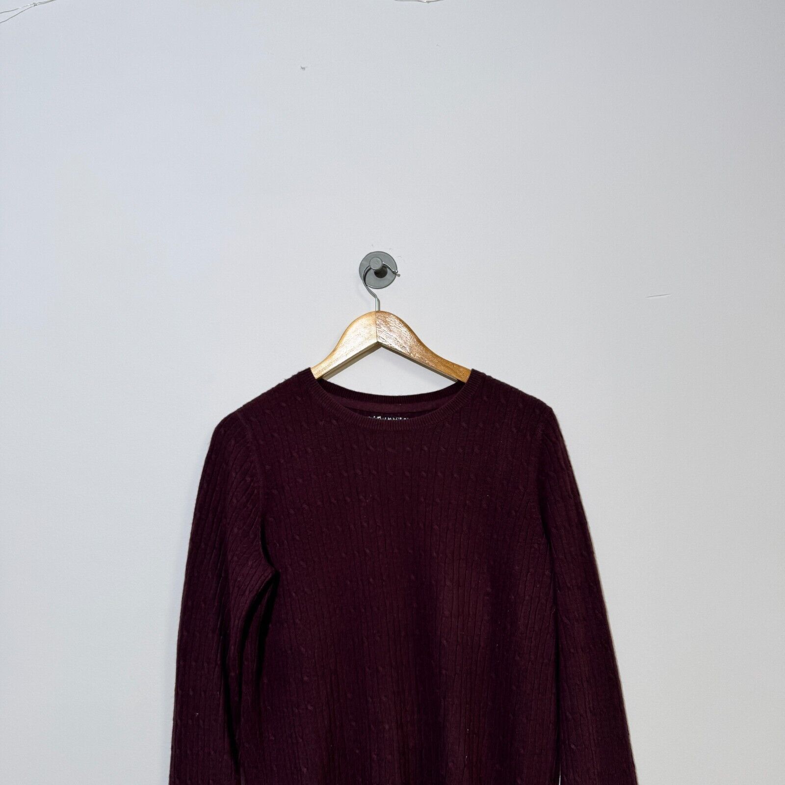Vintage Vintage Unisex Burgundy Acrylic Cableknit Sweater Size M Size US M / EU 48-50 / 2 - 2 Thumbnail