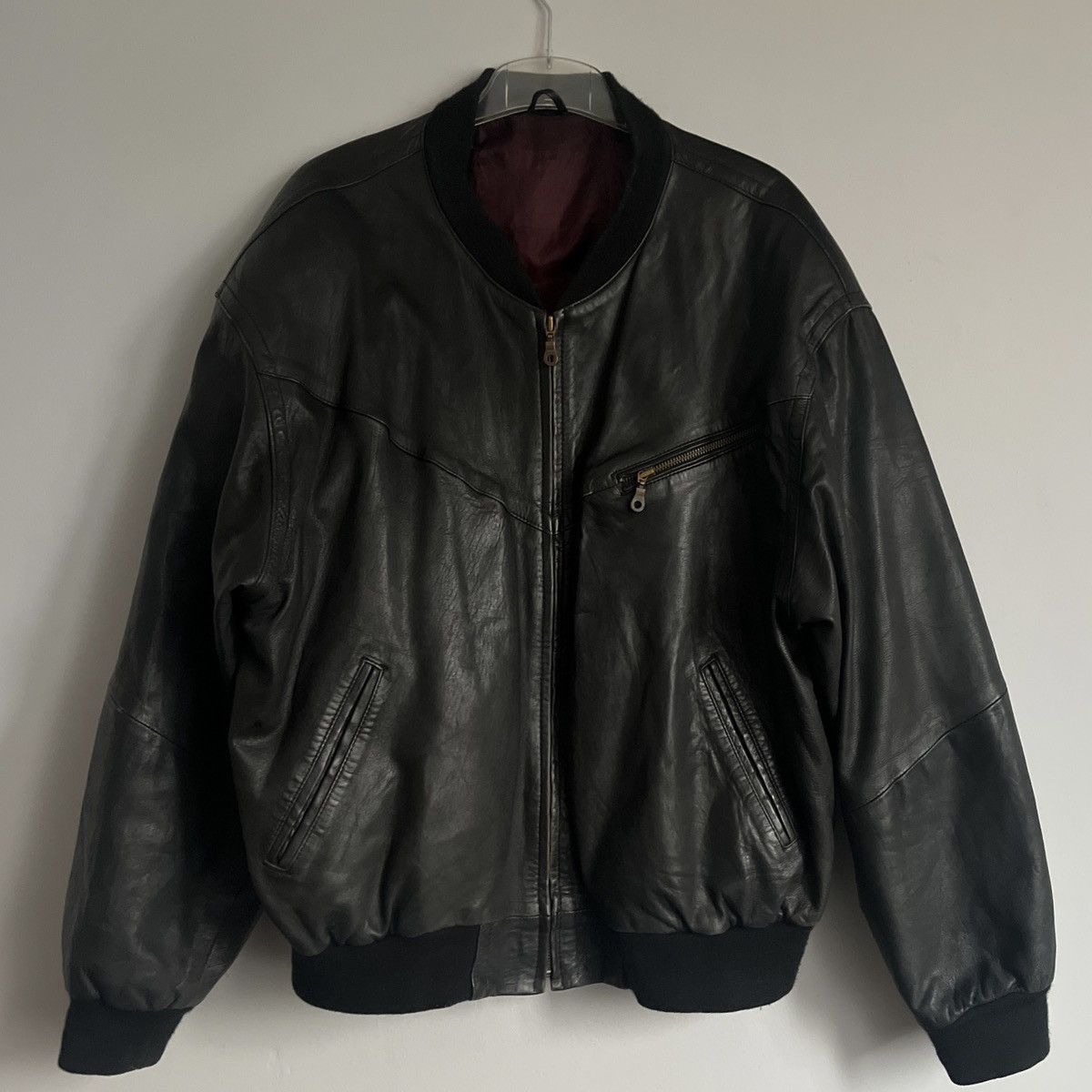 Japanese Brand vintage rasta leaf logo leather bomber Size US L / EU 52-54 / 3 - 2 Thumbnail