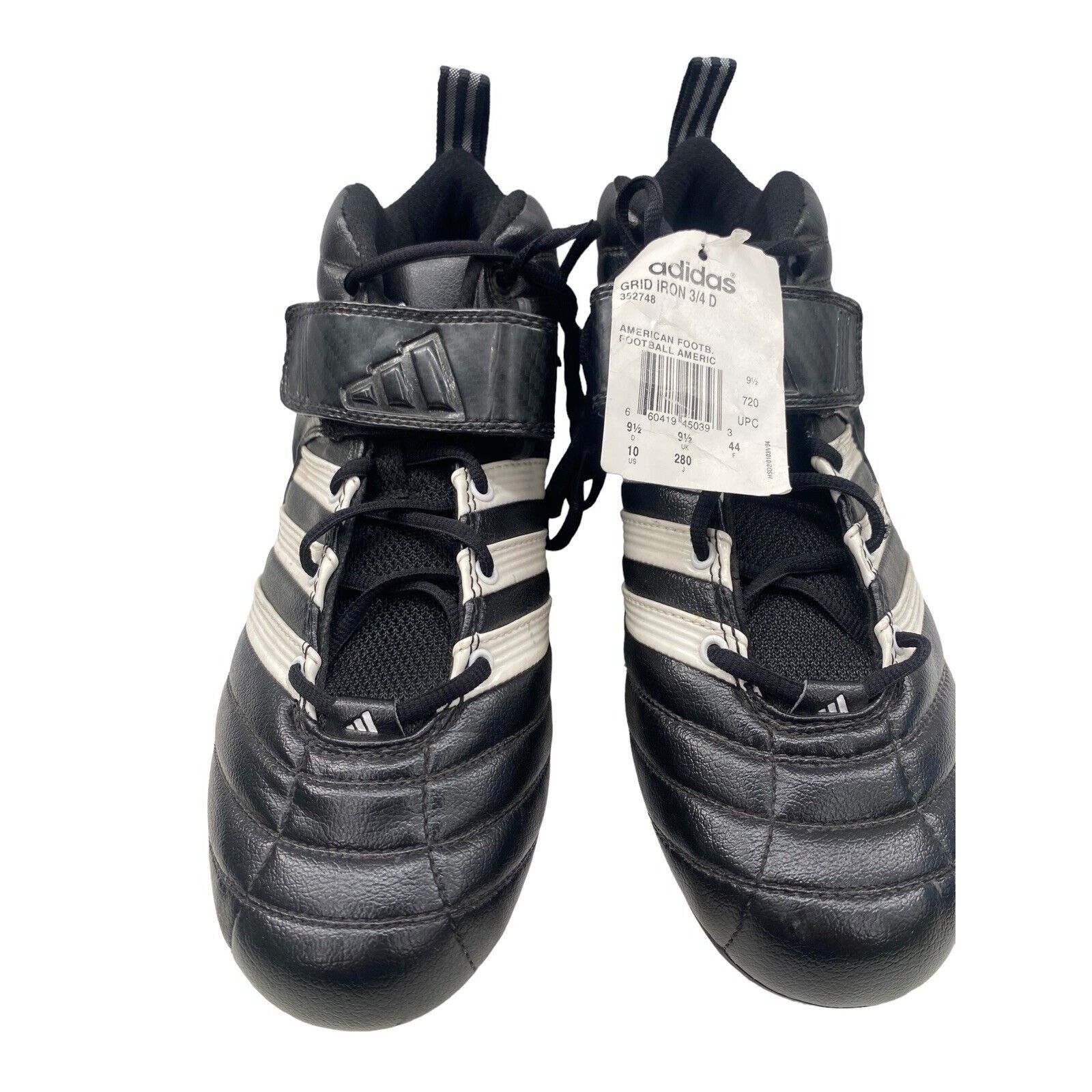 Adidas Grid Iron 3/4 D Football Cleats Black / White Size 10