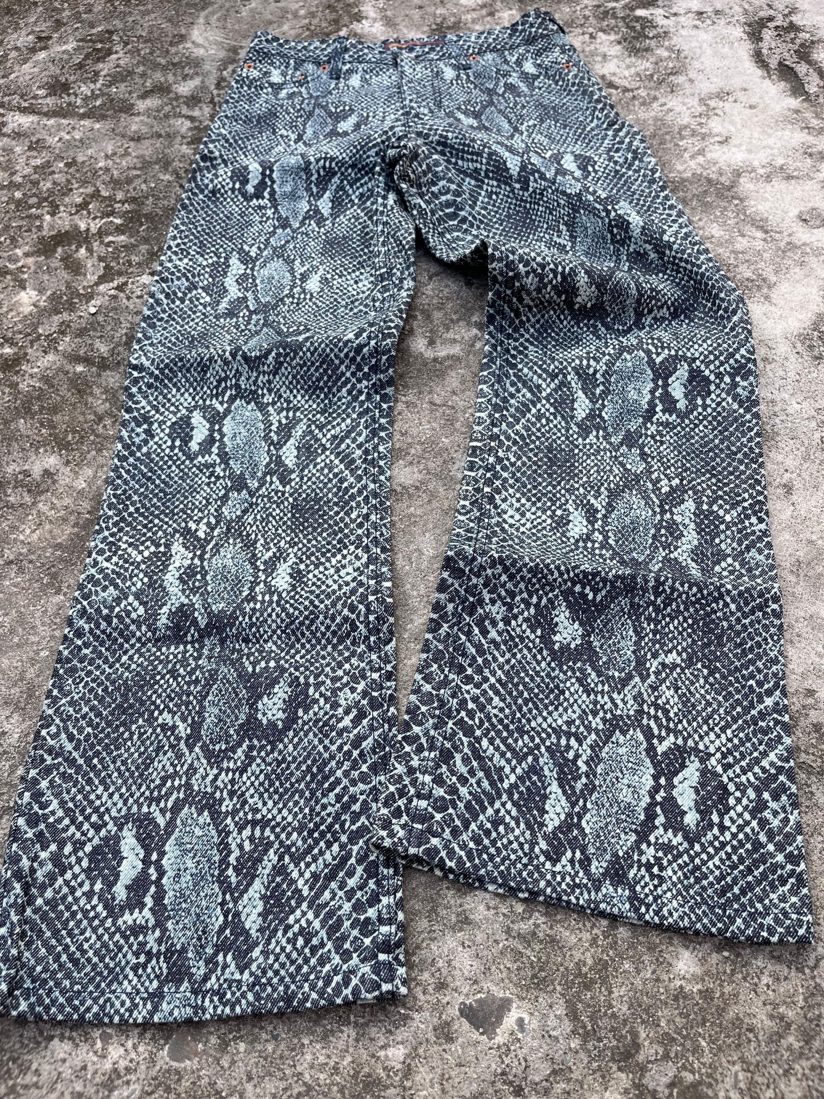 Hysteric Glamour Ozone Community & Co Snake Print Denim Pants Size US 28 / EU 44 - 5 Thumbnail