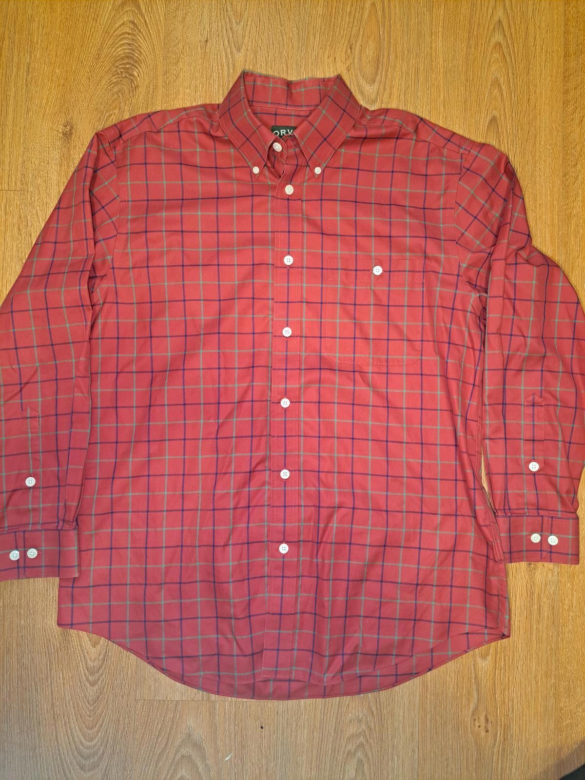Orvis Orvis Long Sleeve Shirt Mens Large Red Windowpane Cotton Size US L / EU 52-54 / 3 - 1 Thumbnail