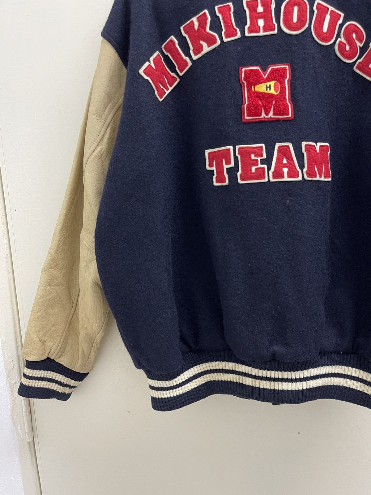 Vintage Vtg Miki House Wool Leather Varsity Jacket Size US M / EU 48-50 / 2 - 3 Thumbnail