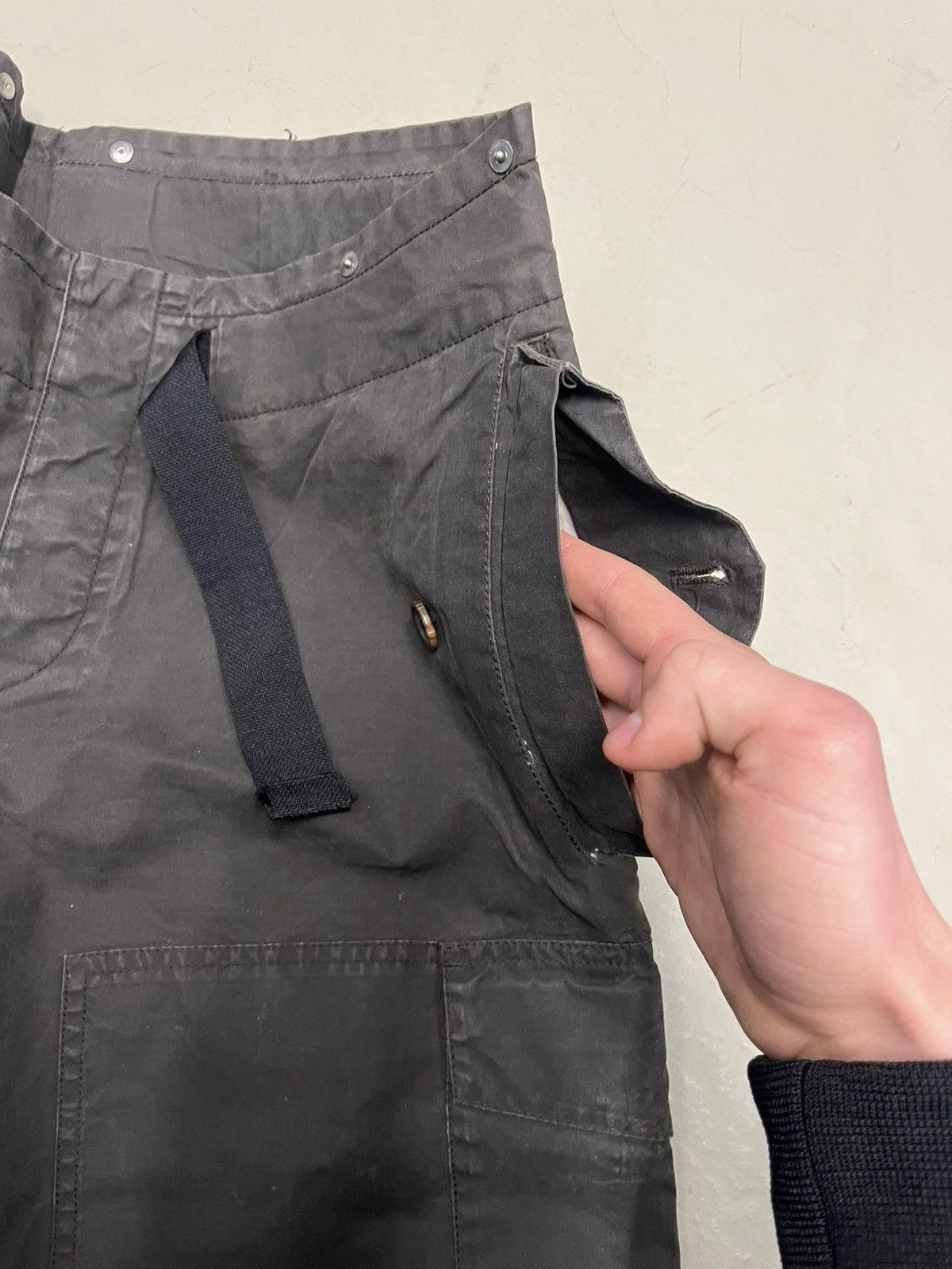 Prada Archive rare waxed vintage 90s cargo pocket pants Size US 32 / EU 48 - 11 Thumbnail