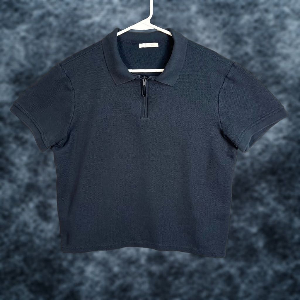Zara Zara Polo Shirt Navy Blue Cotton Short Sleeve XL Womens Casual Polo Shirt Button Collar Navy Blue Solid Spring Summer Women XL Size XL / US 12-14 / IT 48-50 - 1 Thumbnail