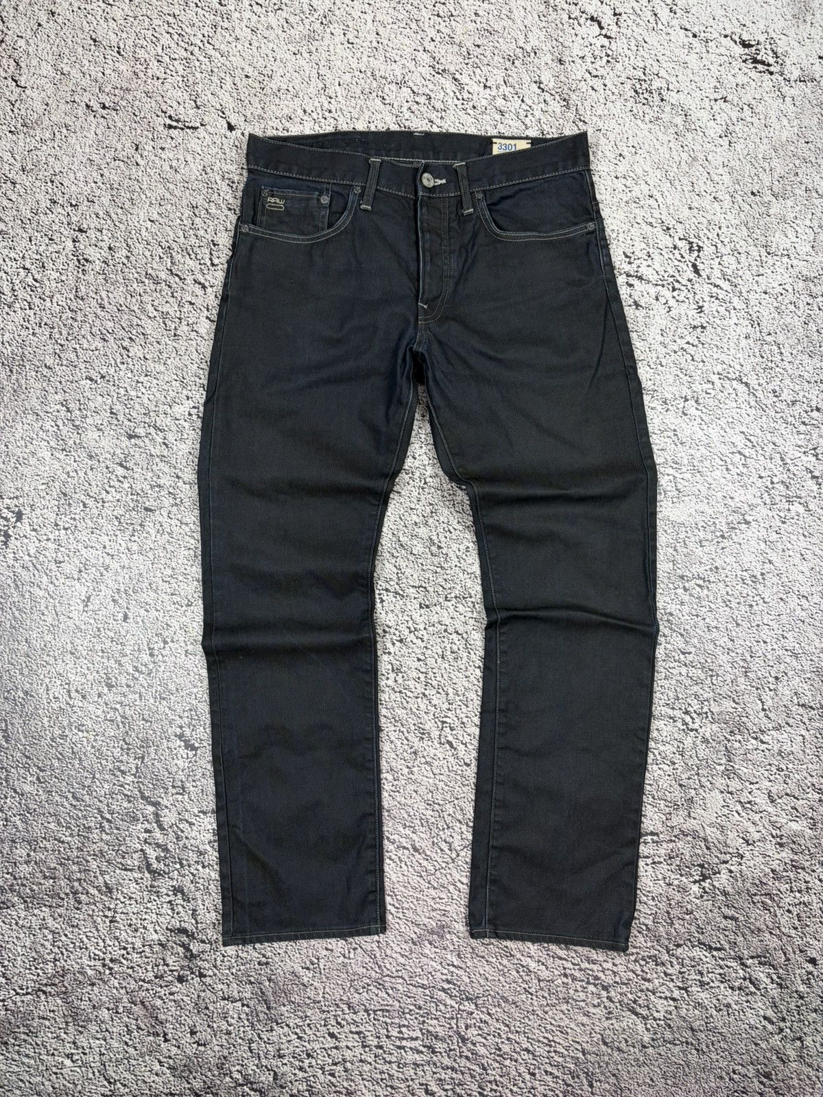 G-Star RAW 3301 Straight Leg Jeans Dark Wash Denim