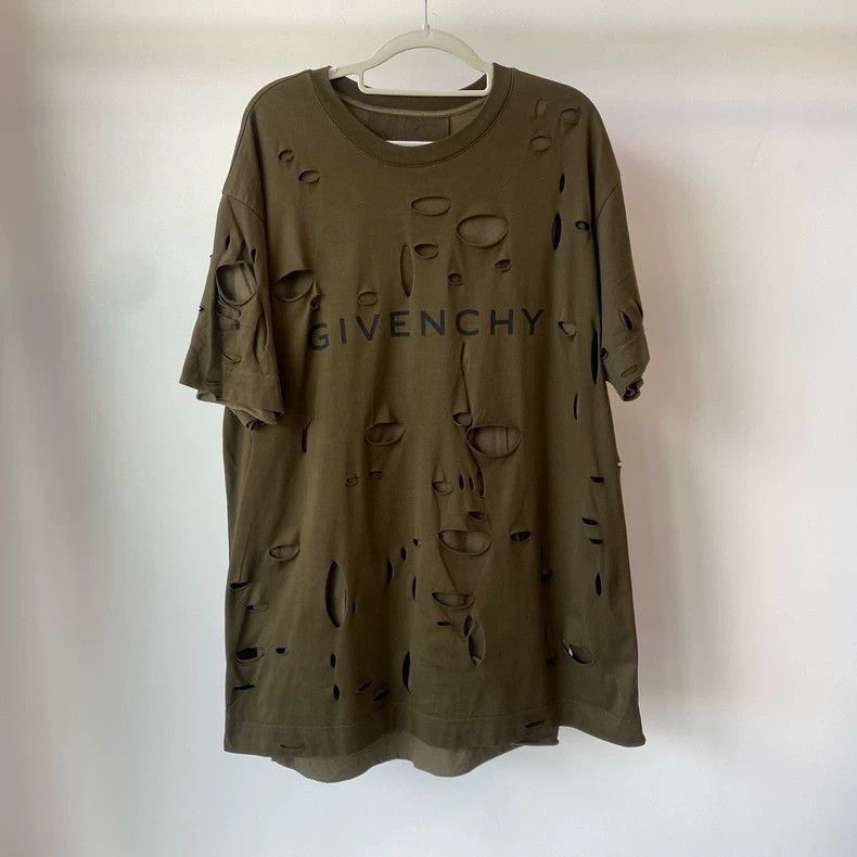 Givenchy Givenchy Letter print distressed effect round neck short-s Size US M / EU 48-50 / 2 - 1 Thumbnail