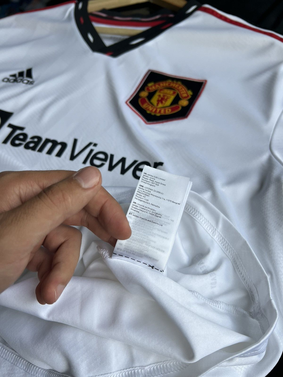 Adidas Man United 22/23 Away Shirt XL Adidas TeamViewer White Size US XL / EU 56 / 4 - 21 Thumbnail